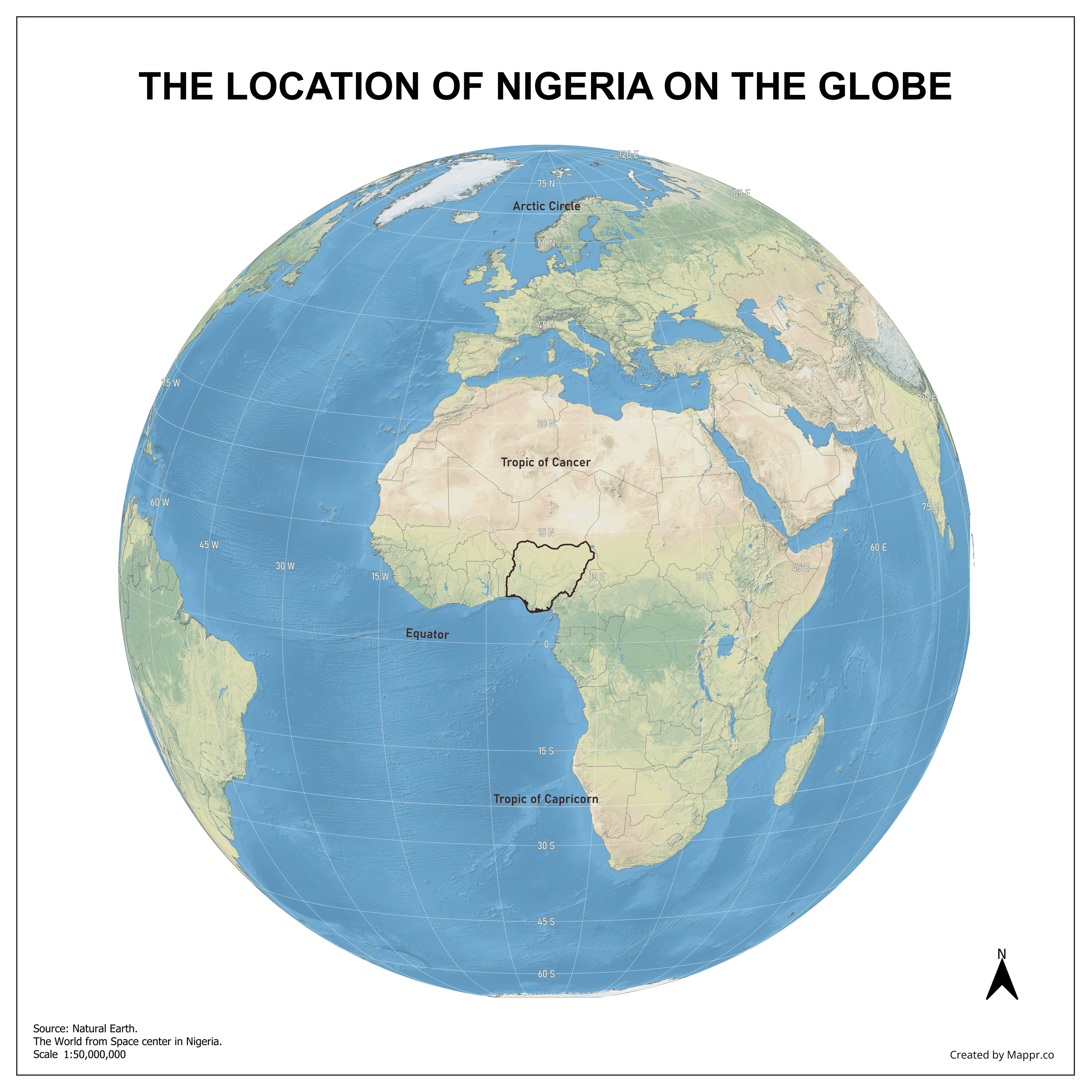 Map showing Nigeria