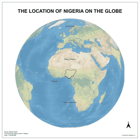 Map showing Nigeria