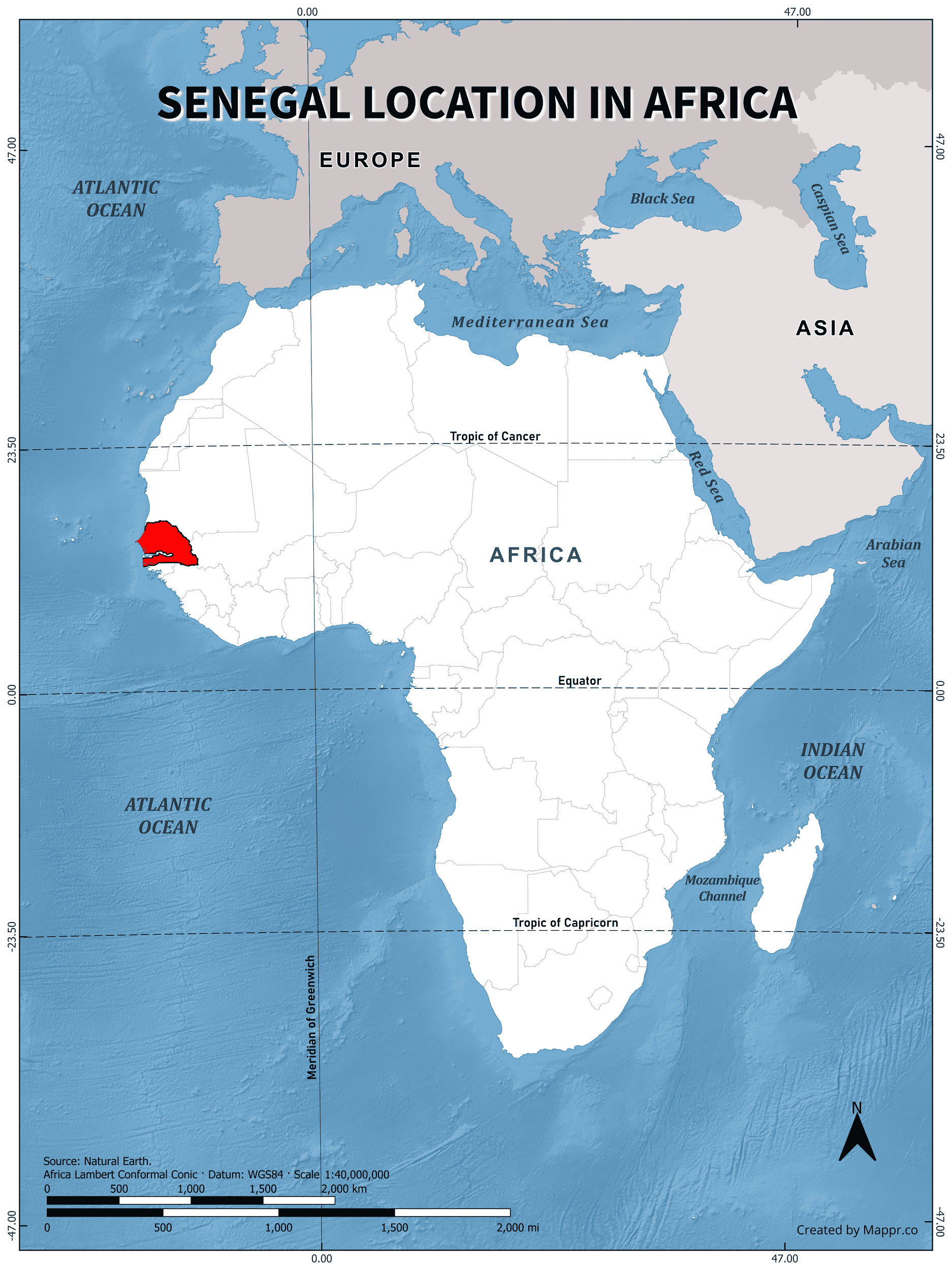 Senegal Maps Mappr Senegal Country Location World Map