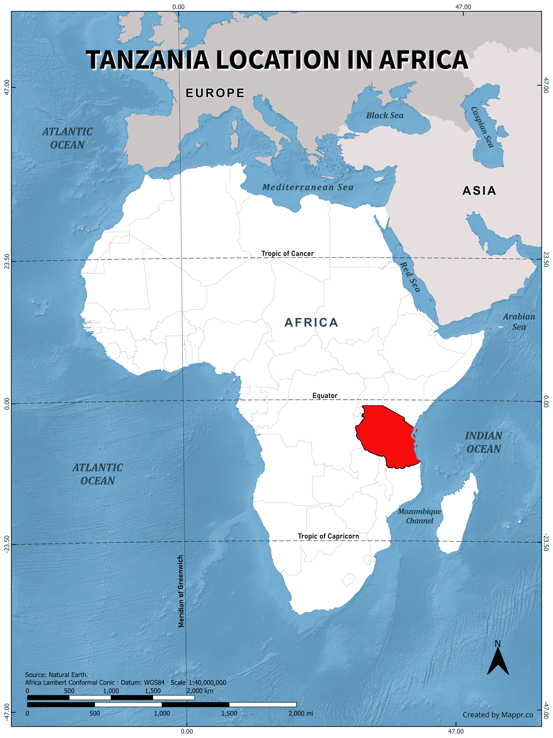 Tanzania Maps Mappr Tanzania Country Location World Map 
