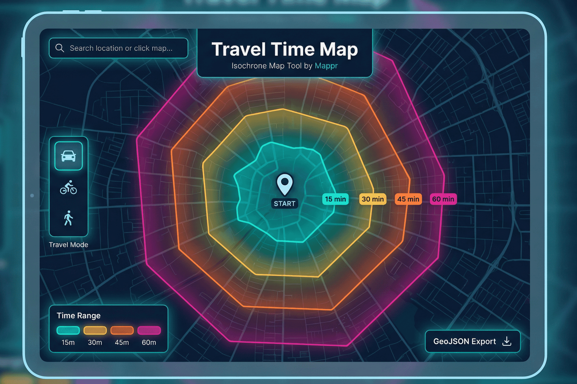 Travel Time Map – Free Isochrone Calculator