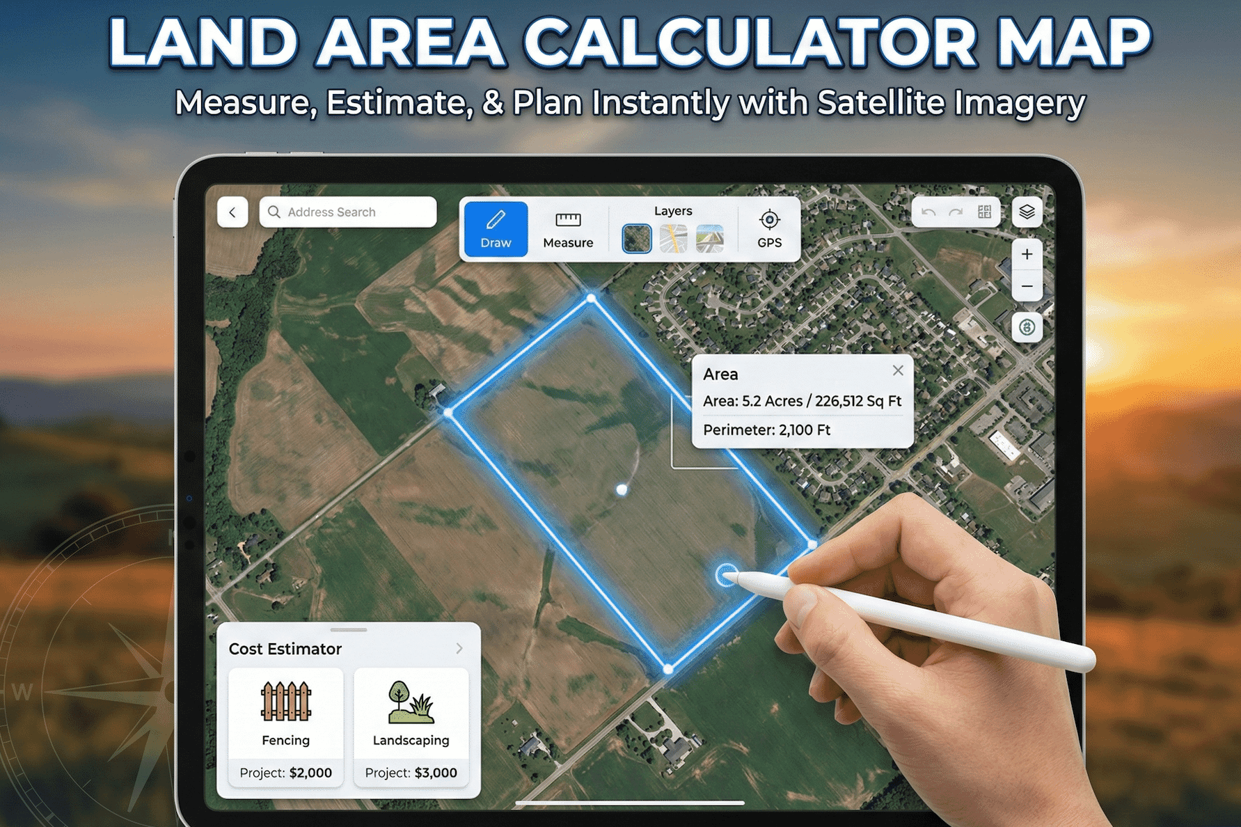 Land Area Calculator Map