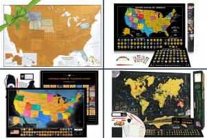 Four best USA scratch off maps arranged in a comparison grid