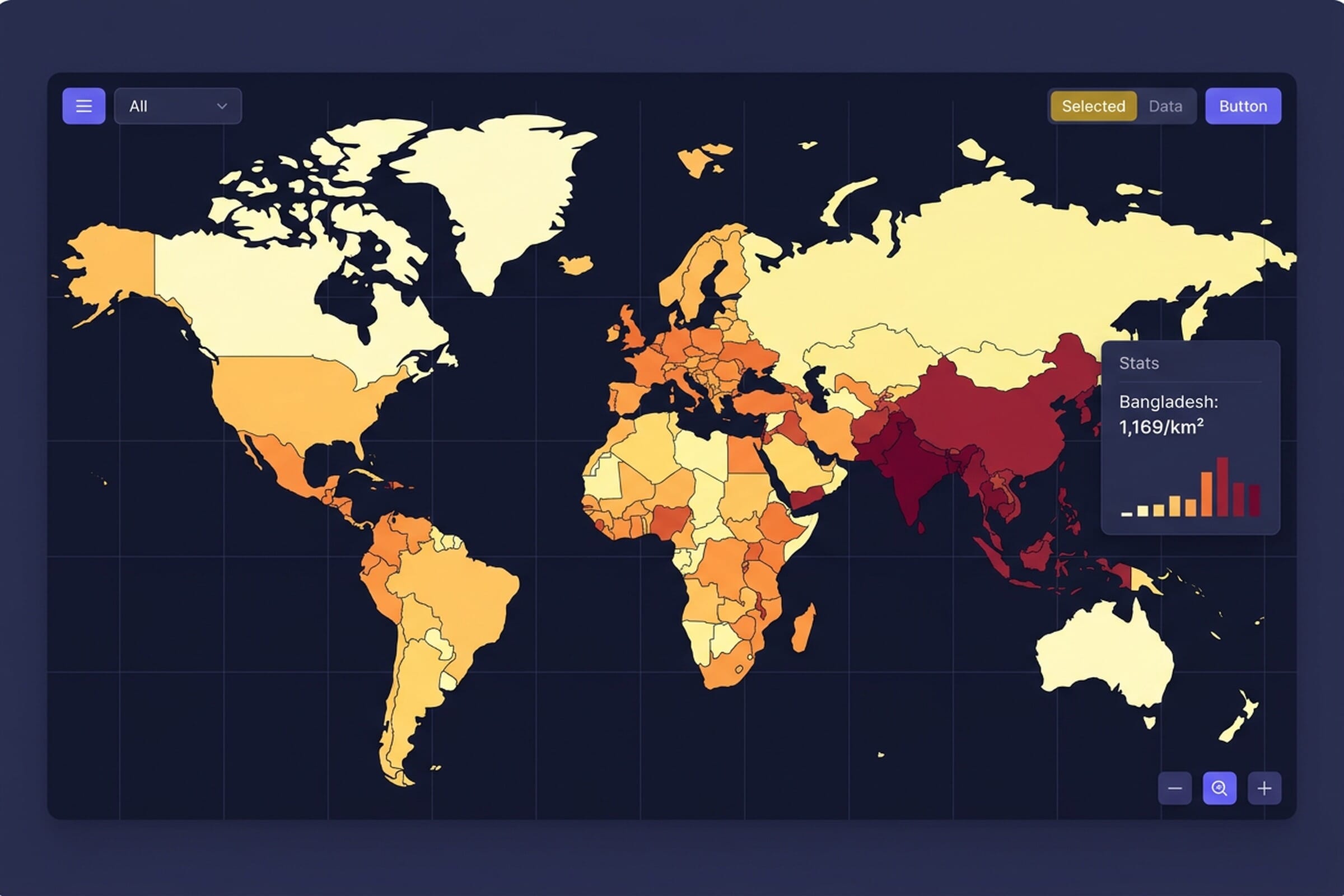 Population Explorer: Interactive World Population Density Map & Country Rankings