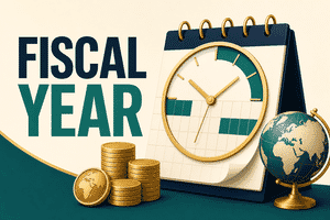 Countries whose fiscal year isn't the calendar year — calendar, coins and globe