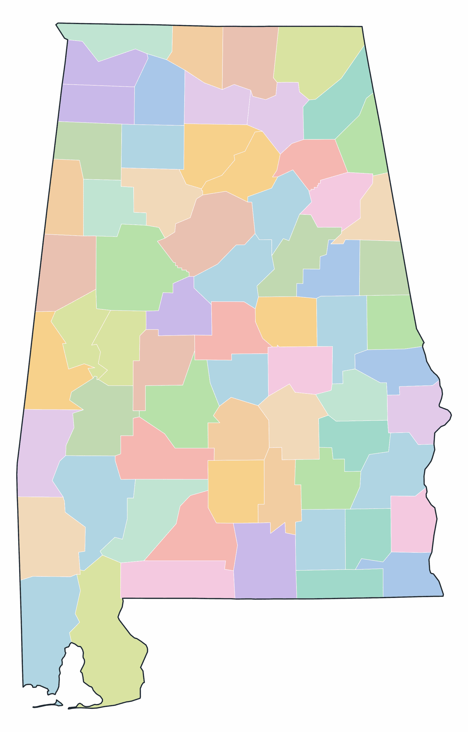Alabama Blank Maps
