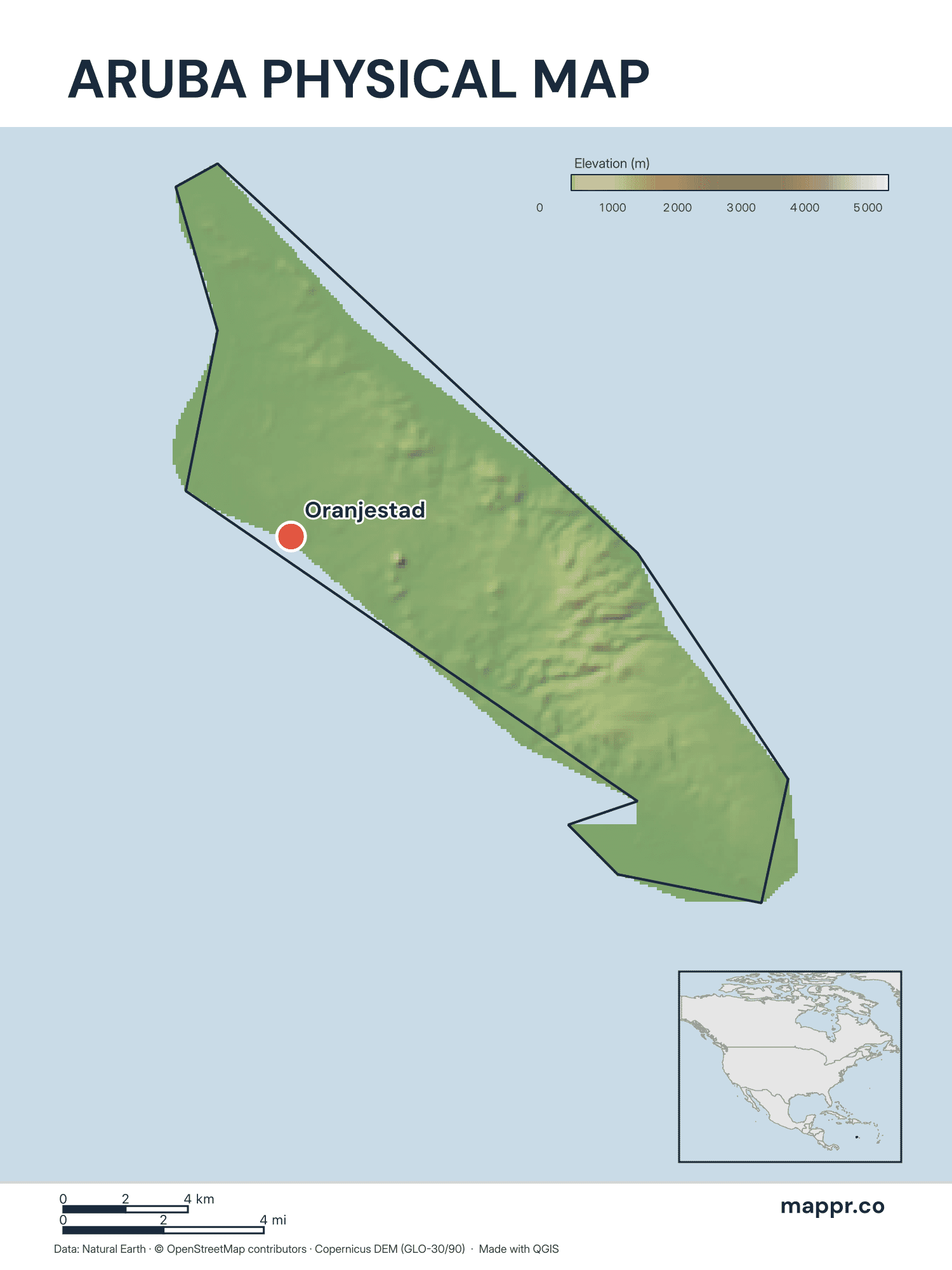 Aruba Maps — Free Printable Maps of Aruba | Mappr