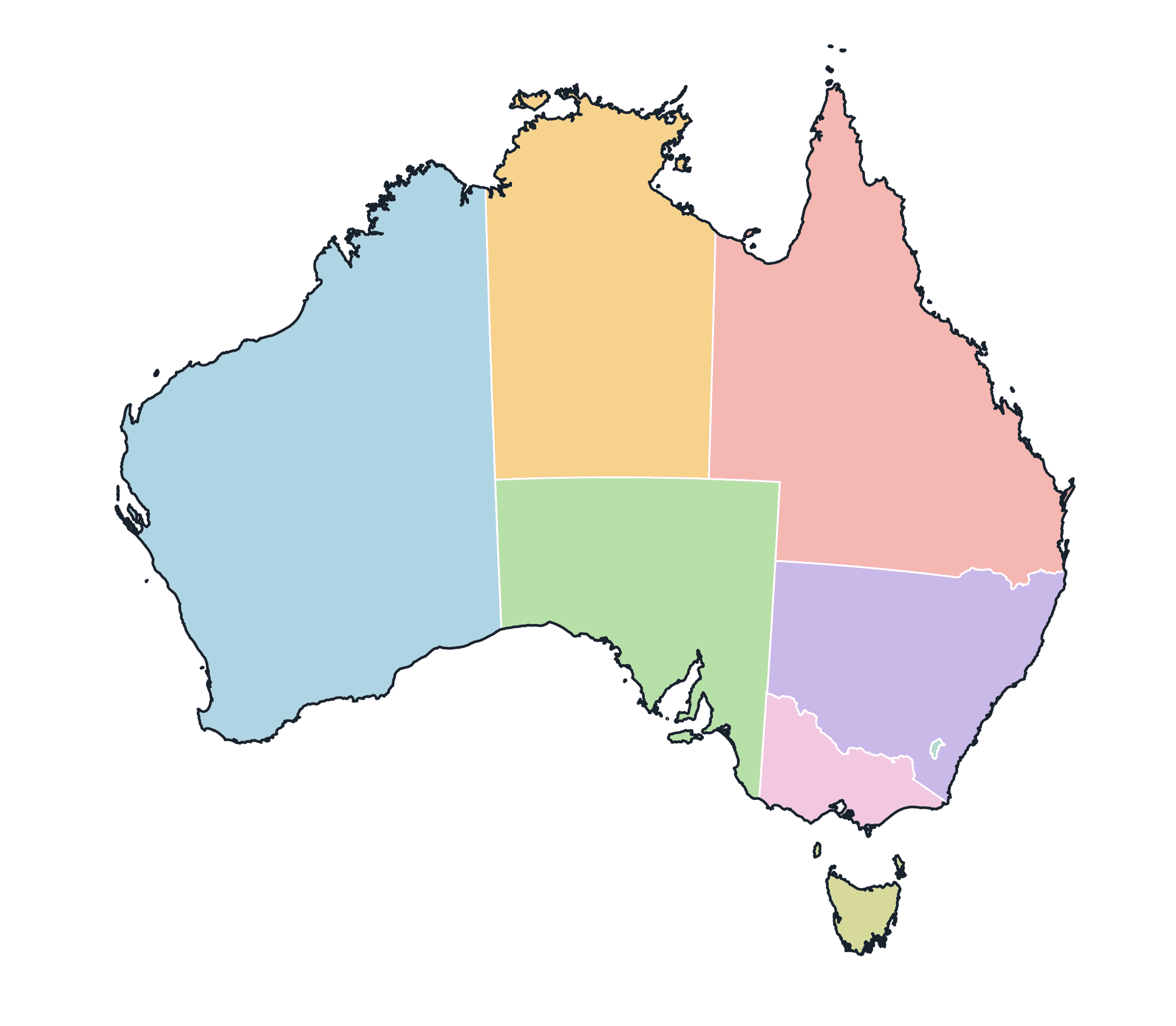Australia Blank Maps