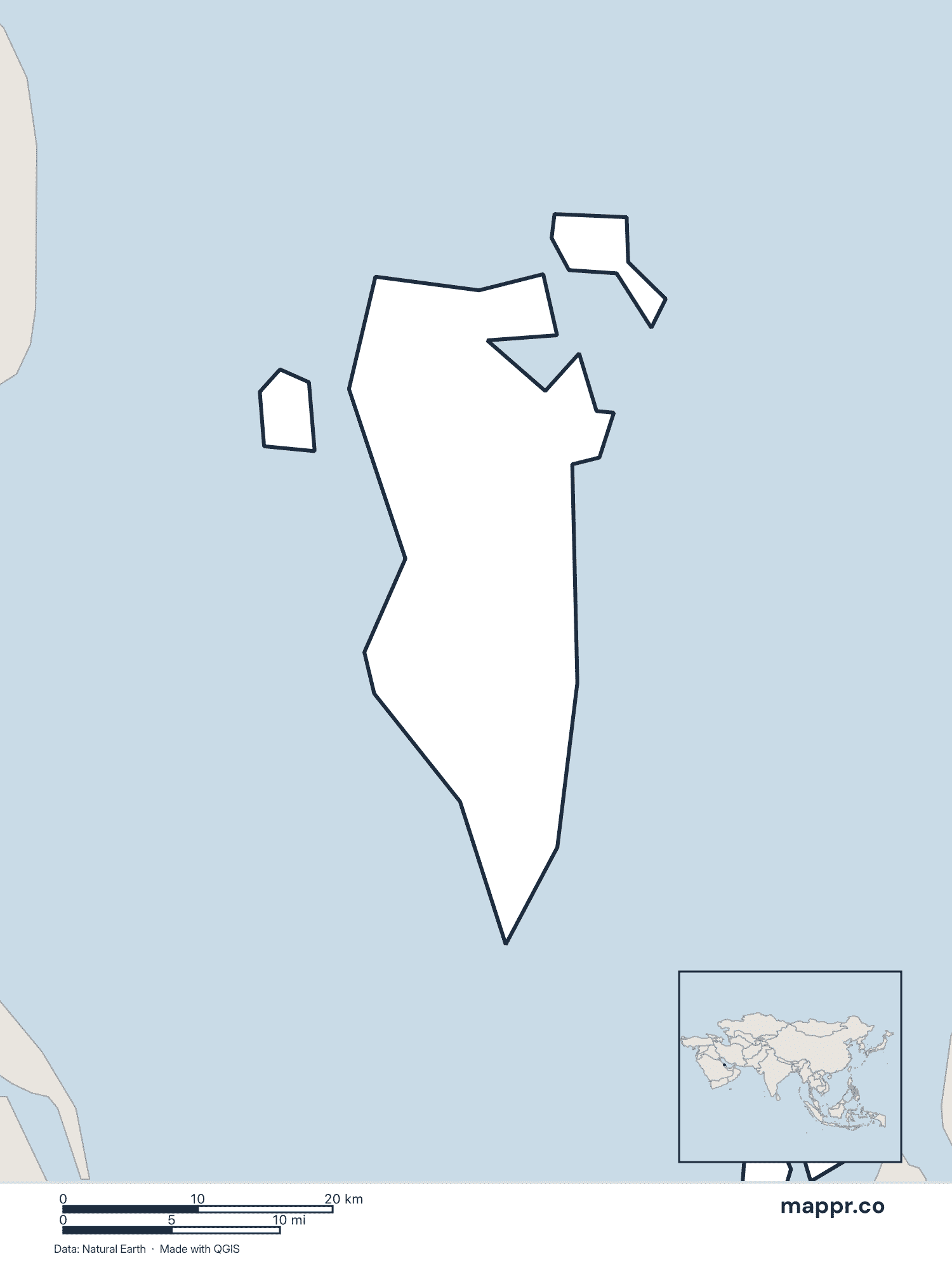Bahrain Maps — Free Printable Maps of Bahrain | Mappr