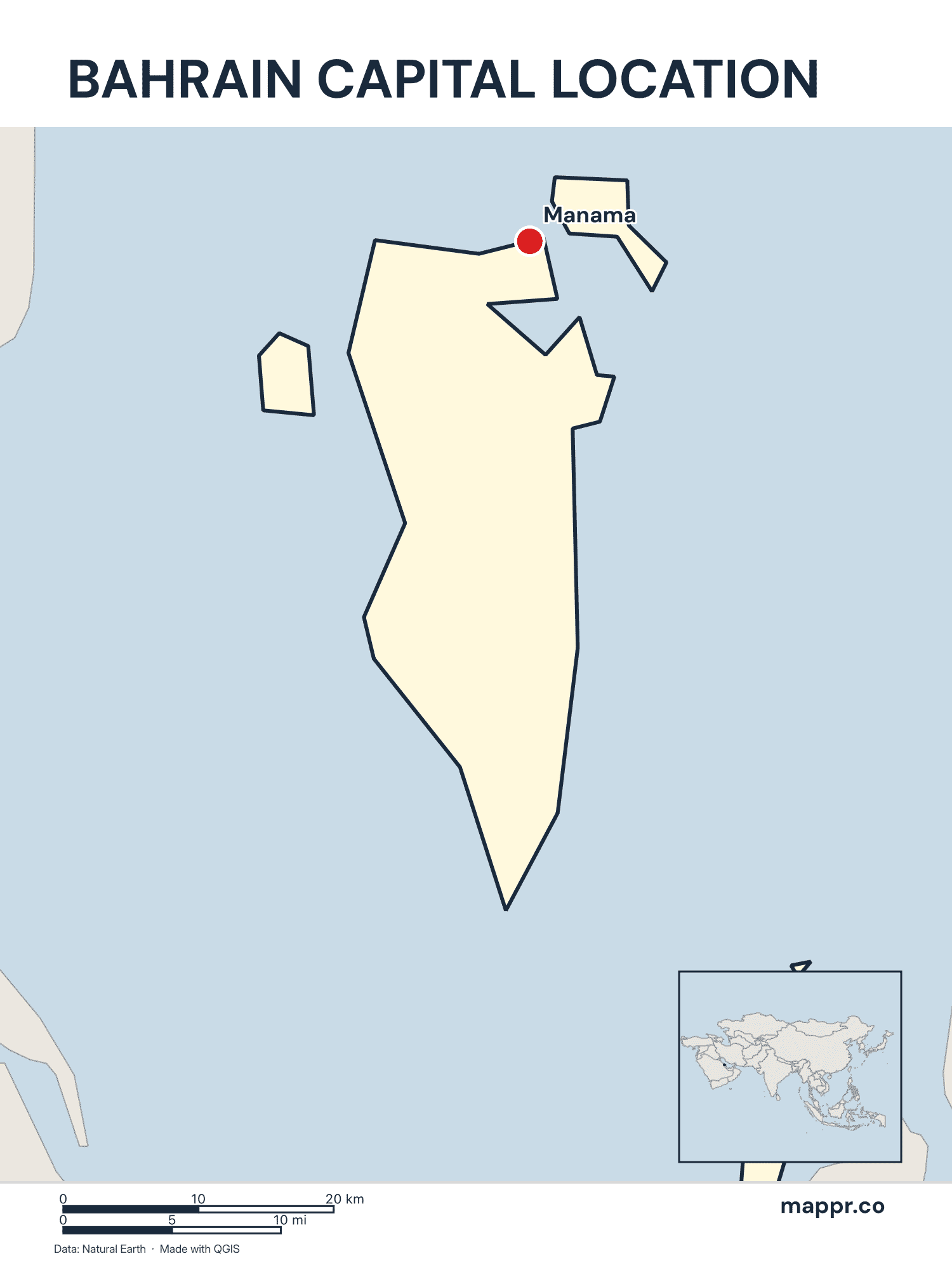 Bahrain Maps — Free Printable Maps of Bahrain | Mappr