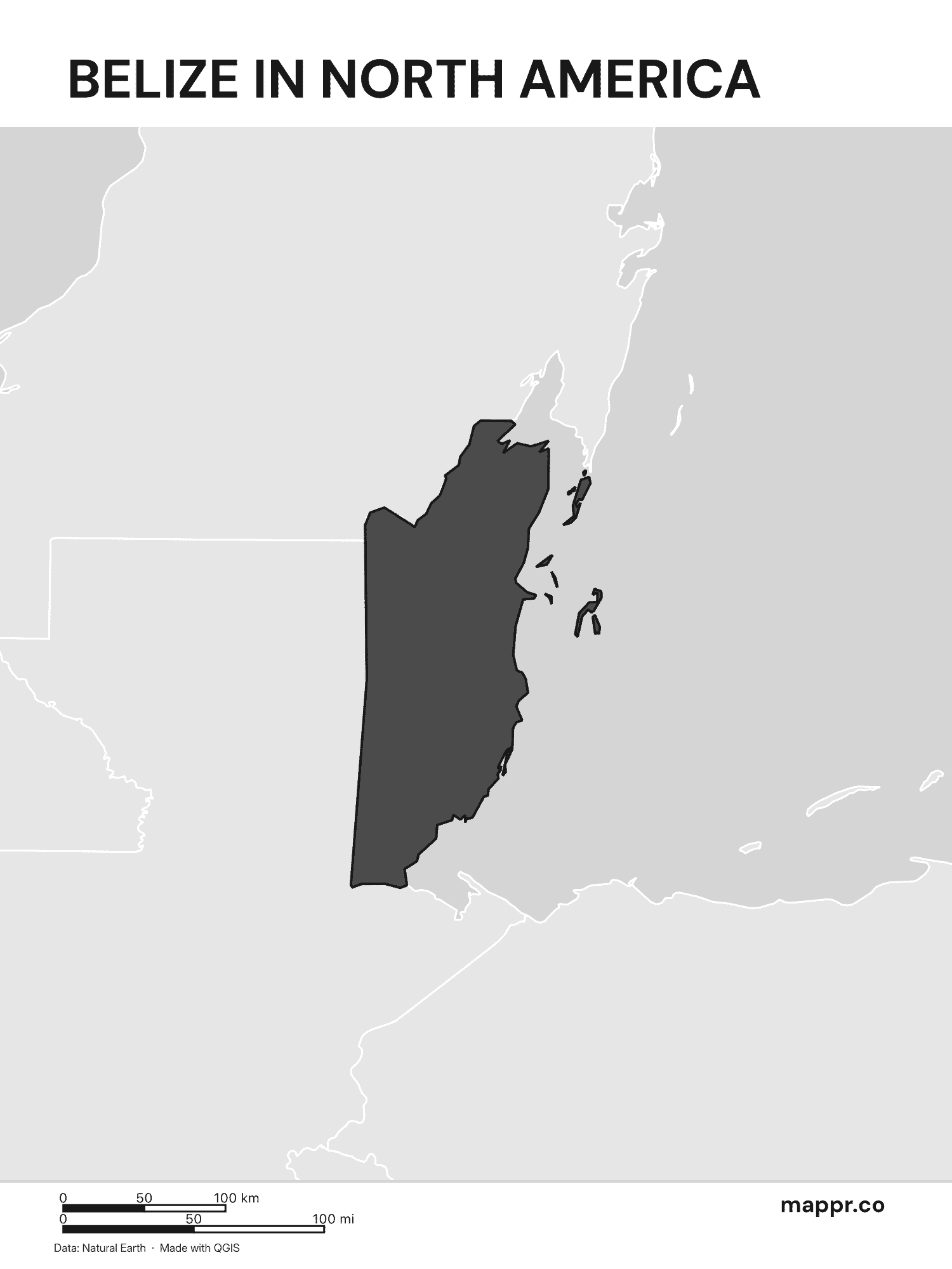 Belize Maps — Free Printable Maps of Belize | Mappr