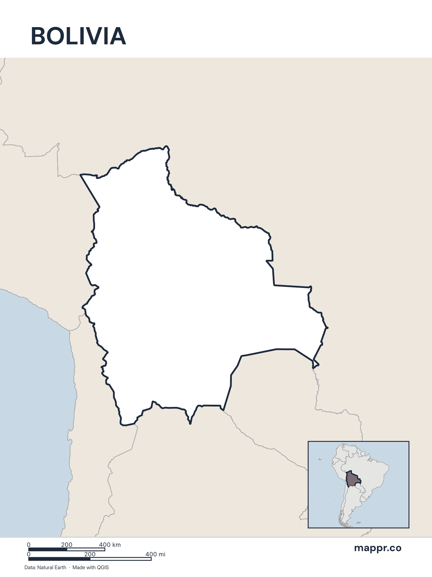 Bolivia Maps — Free Printable Maps of Bolivia | Mappr