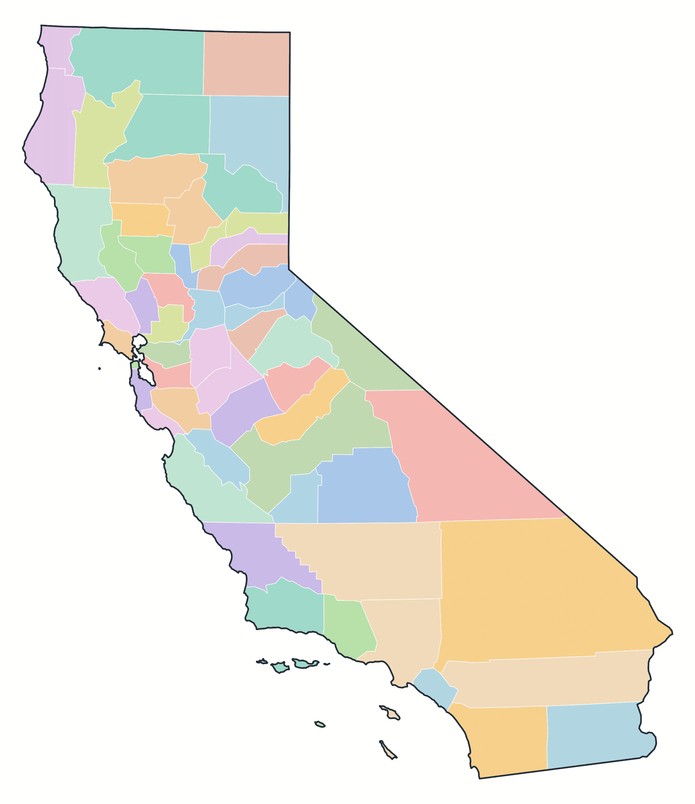California Blank Maps