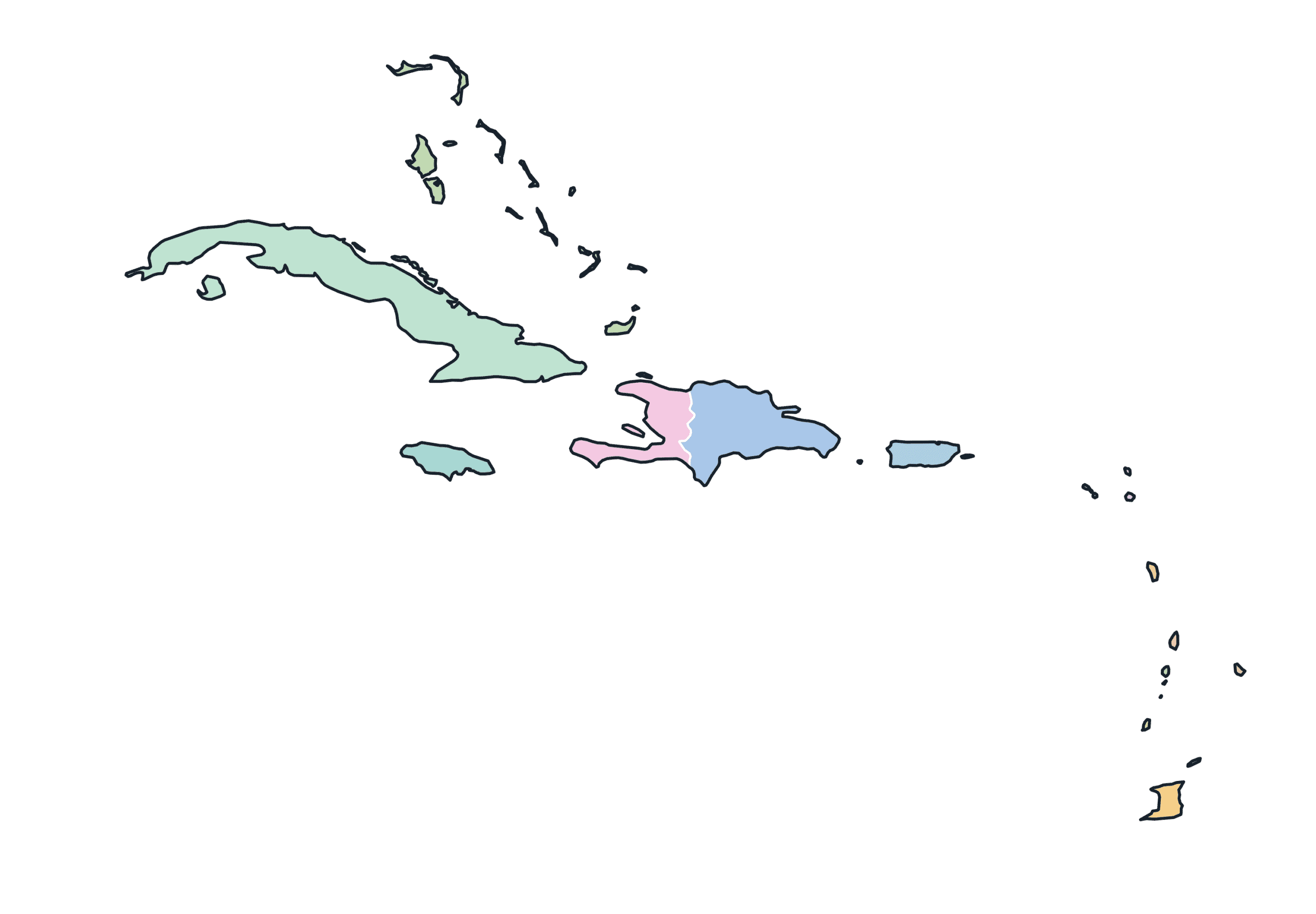 Caribbean Blank Maps