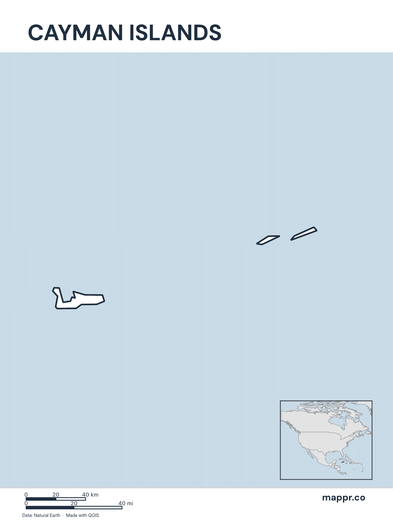 Cayman Islands Maps — Free Printable Maps | Mappr