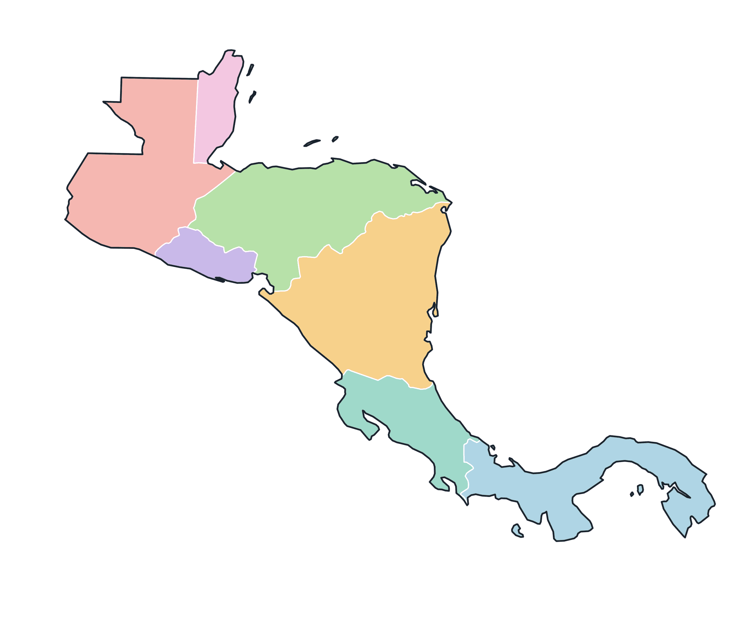 Central America Blank Maps