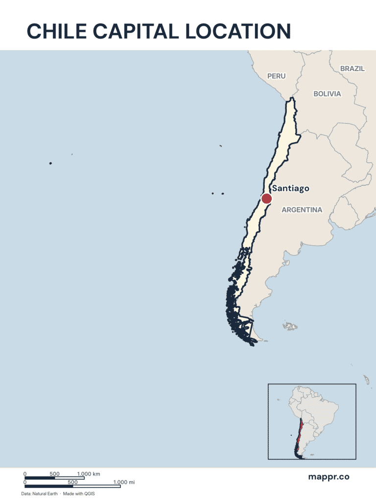 Chili Line Map Chile Maps — Free Printable Maps of Chile | Mappr