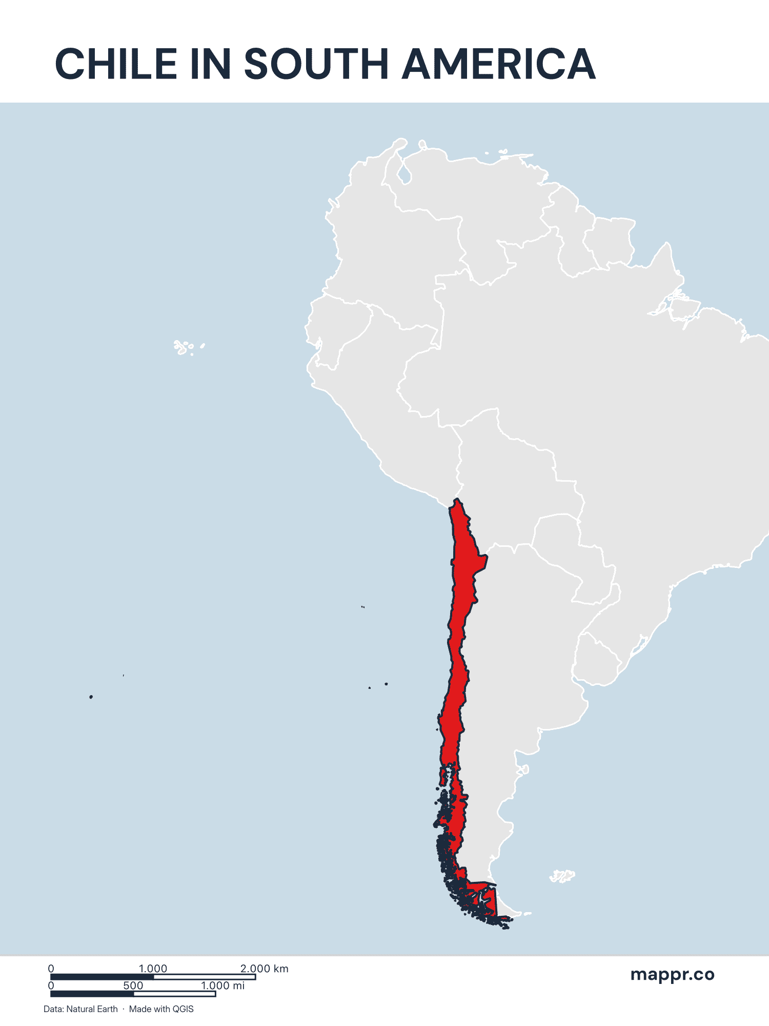 Chile Maps — Free Printable Maps of Chile | Mappr