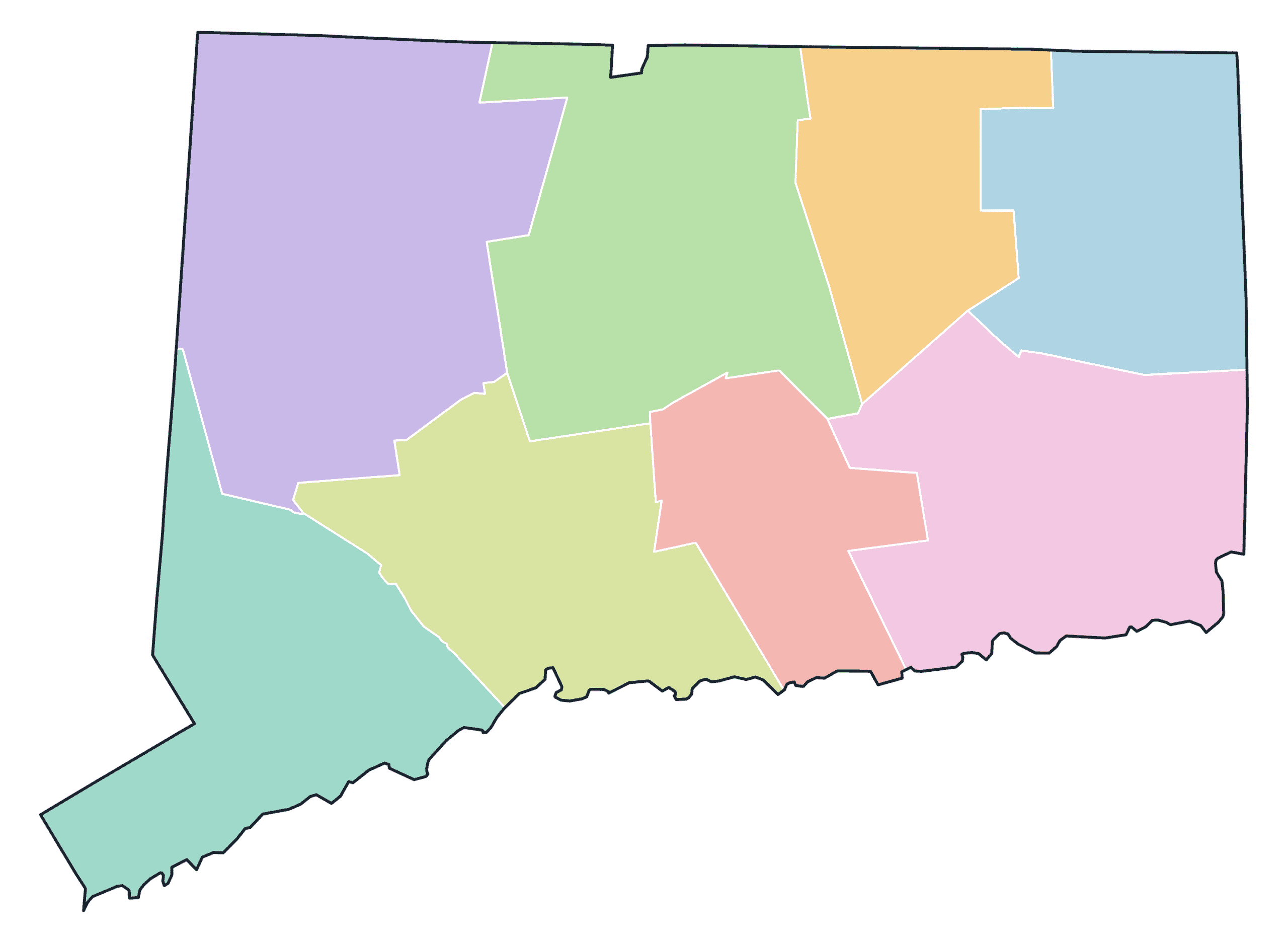 Connecticut Blank Maps