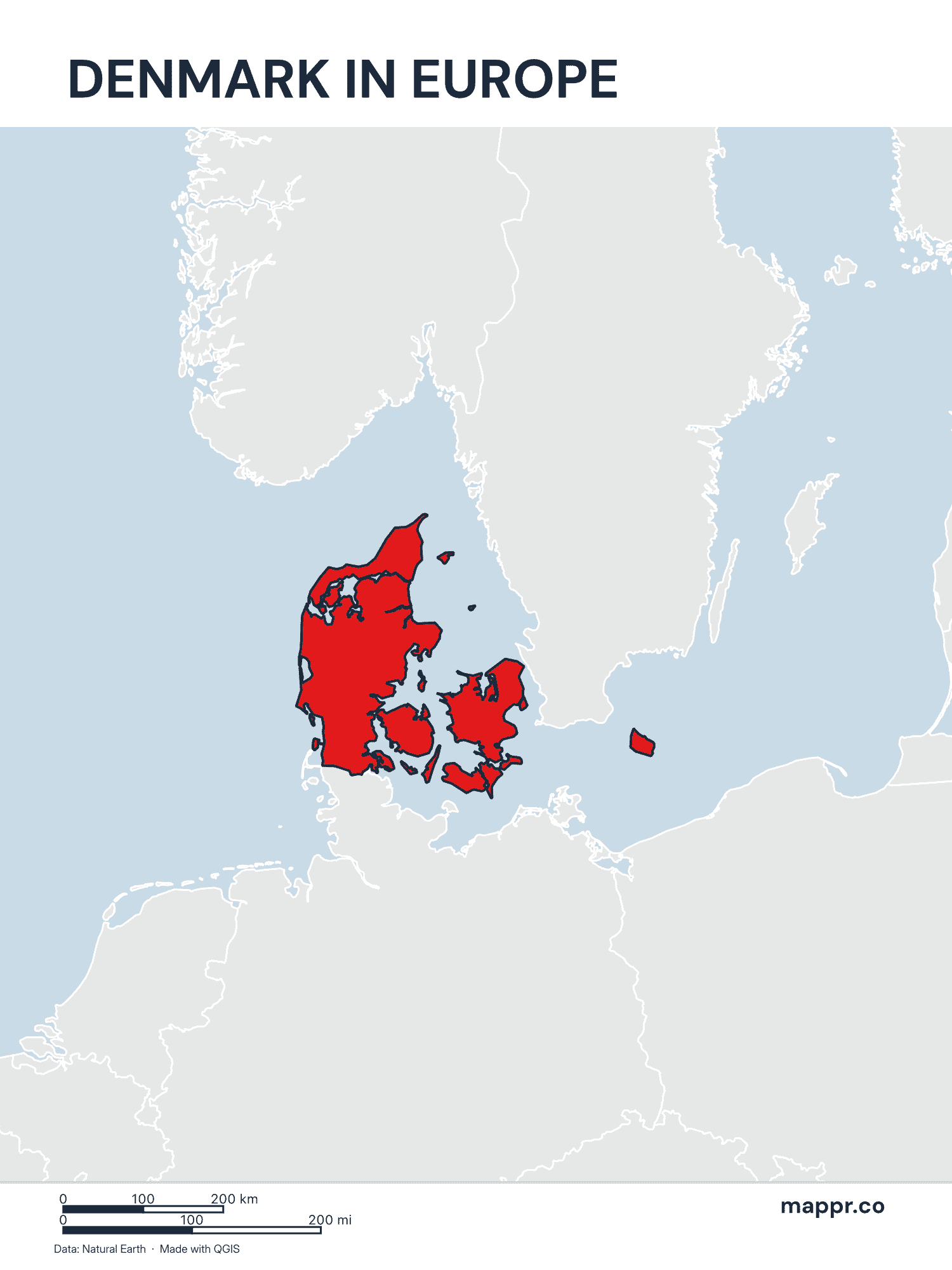 Denmark Maps — Free Printable Maps of Denmark | Mappr