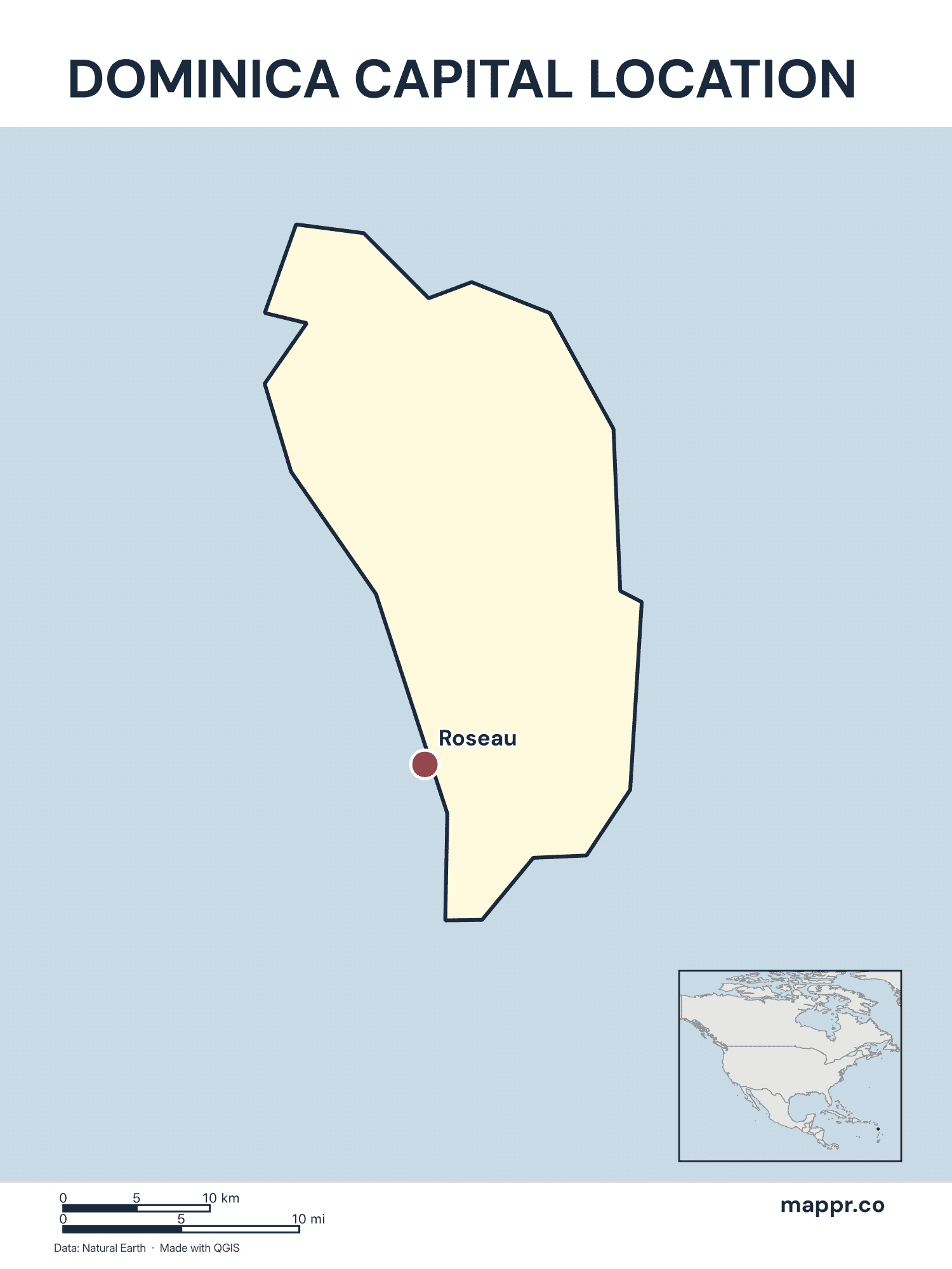 Dominica Maps — Free Printable Maps of Dominica | Mappr