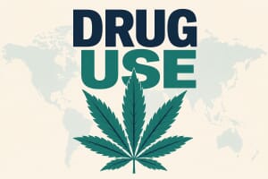 Drug use by country: cannabis leaf over a world map, UNODC World Drug Report 2026