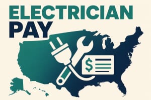 Electrician salary by state map