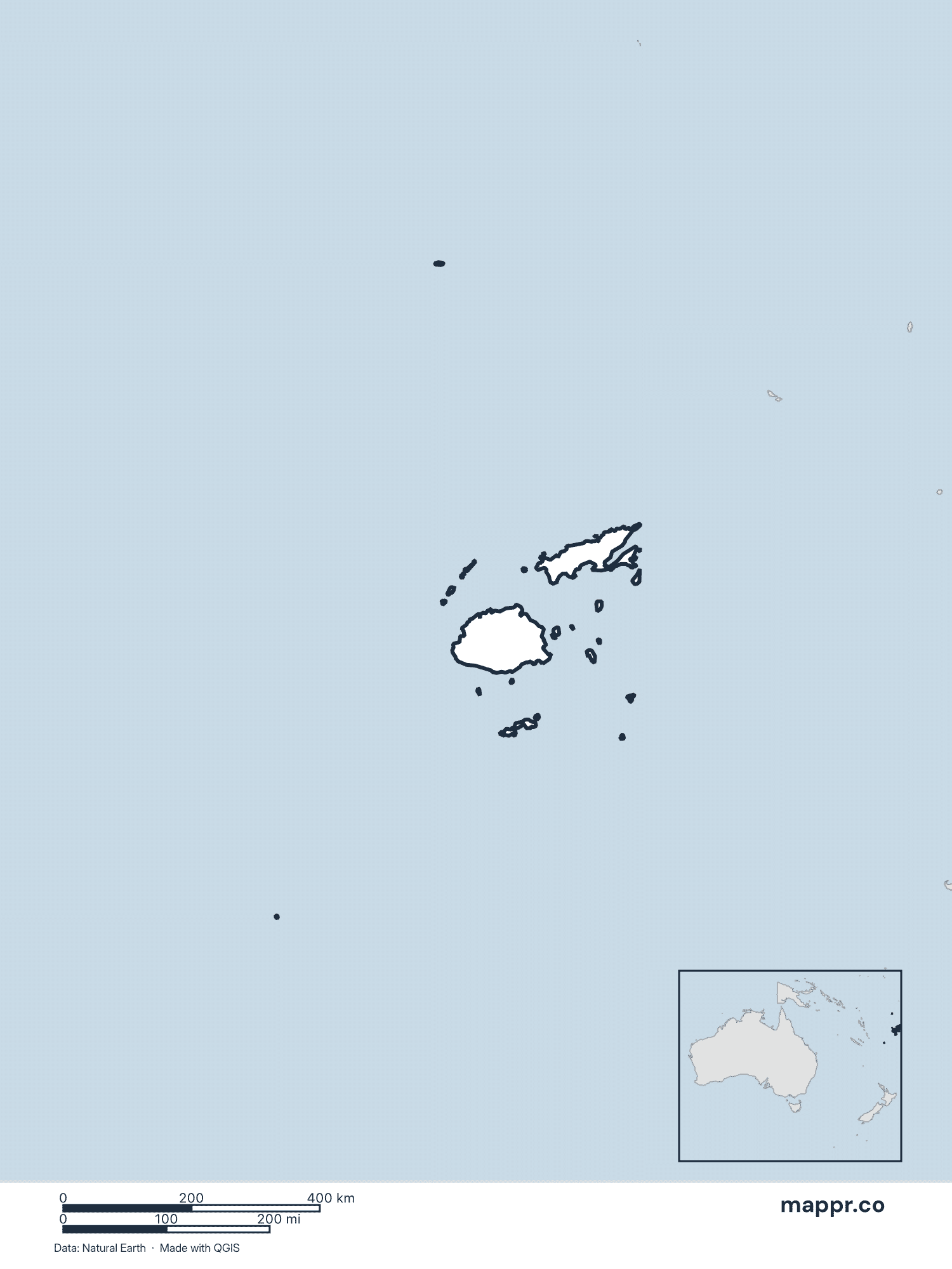 Fiji Maps — Free Printable Maps of Fiji | Mappr