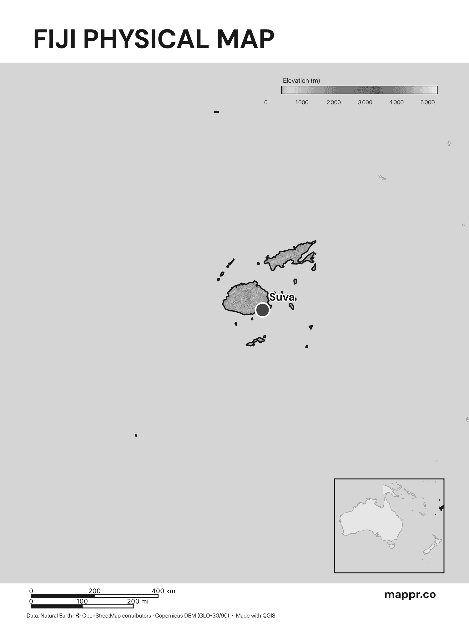 Fiji Maps — Free Printable Maps of Fiji | Mappr