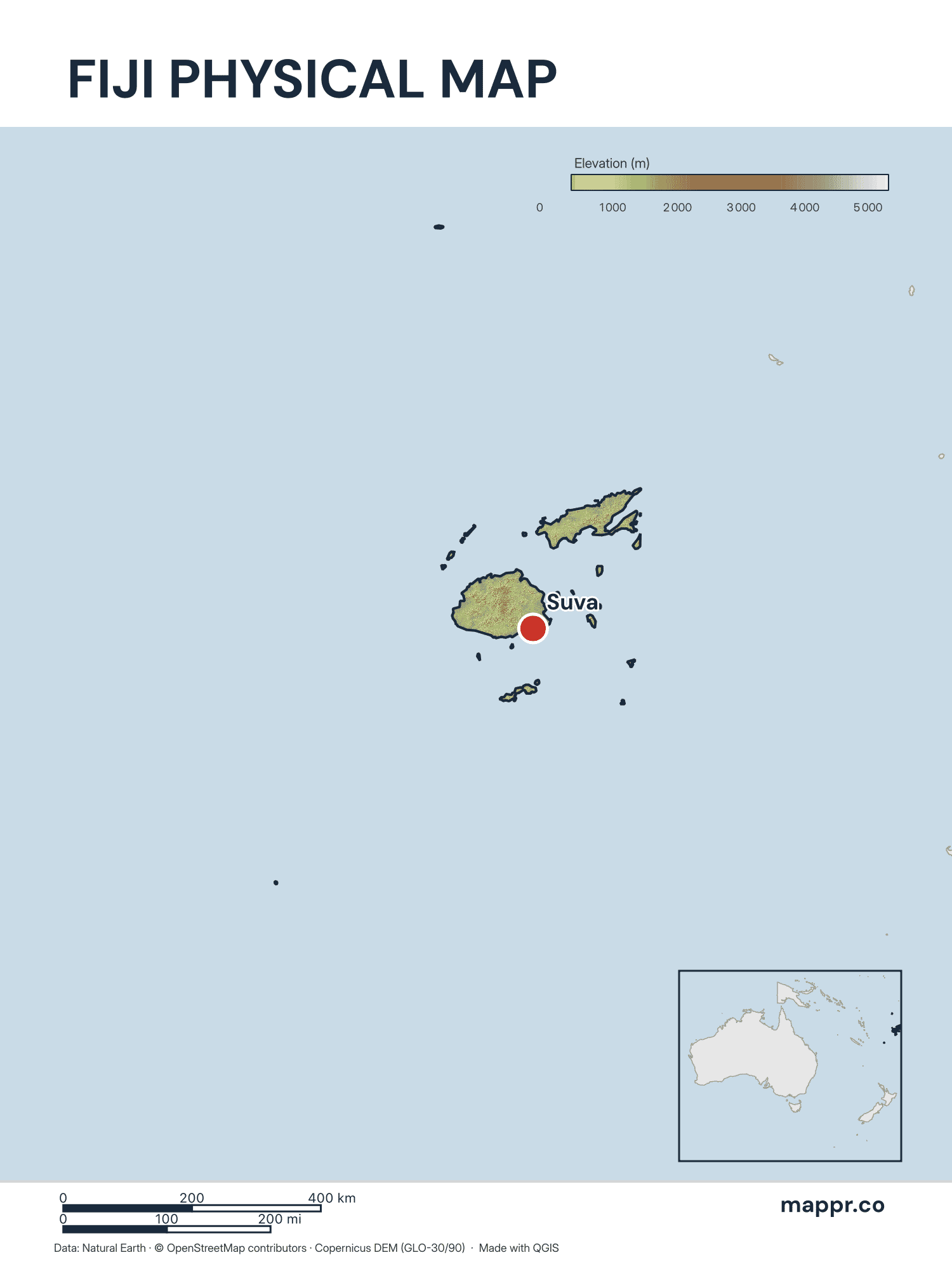 Fiji Maps Free Printable Maps Of Fiji Mappr Fiji Capital Location Map With Raster 