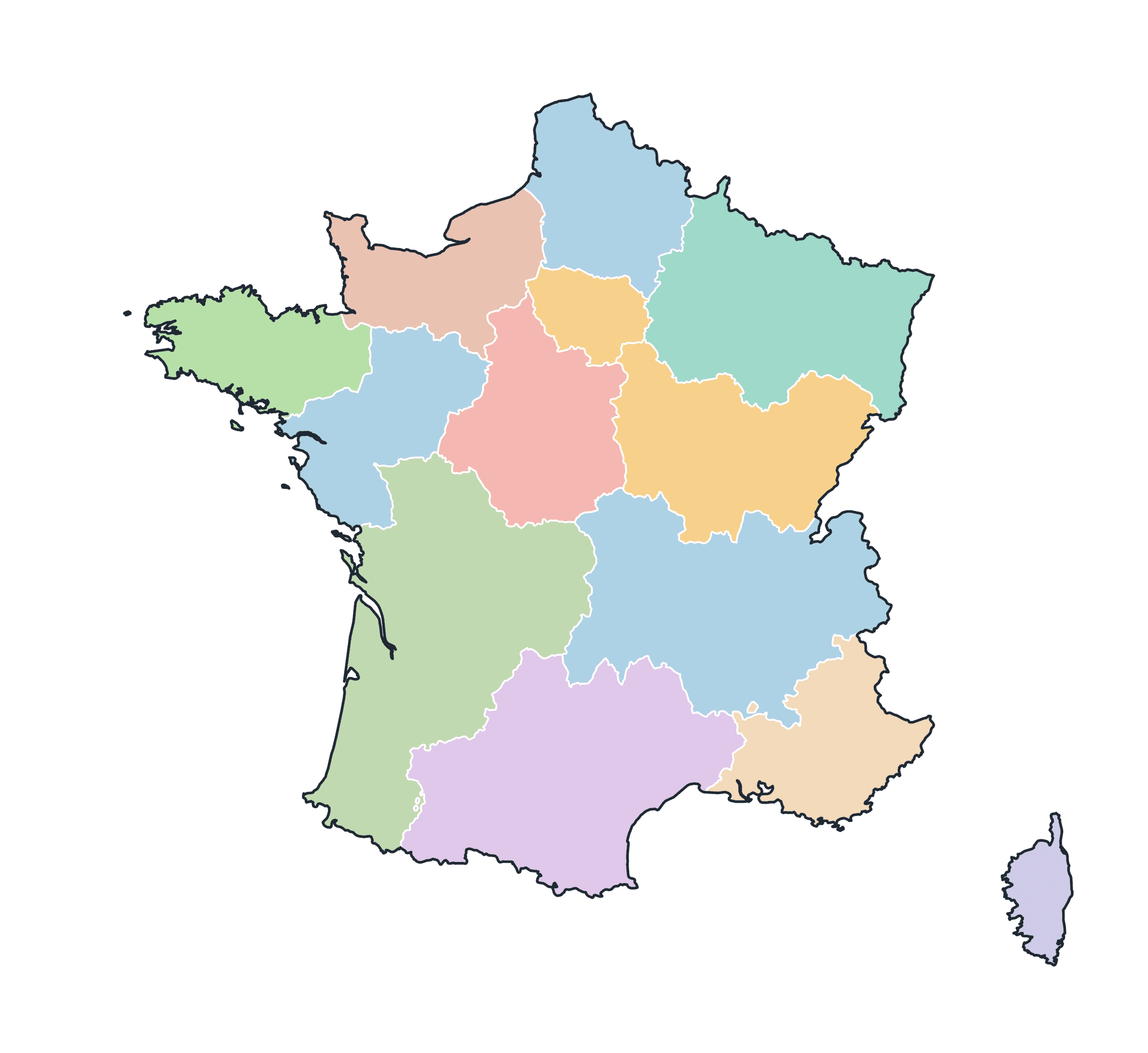 France Blank Maps