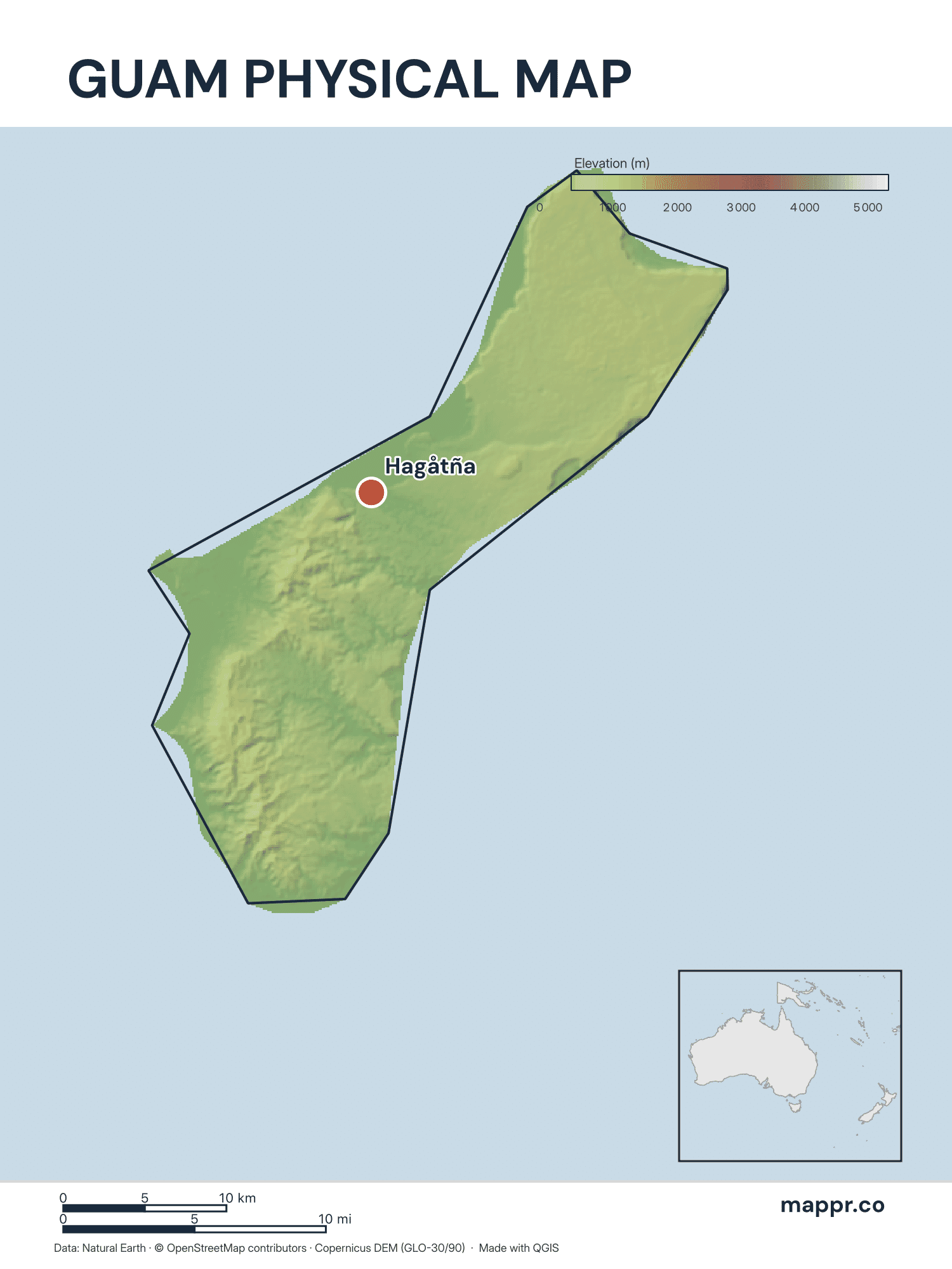 Guam Maps — Free Printable Maps of Guam | Mappr