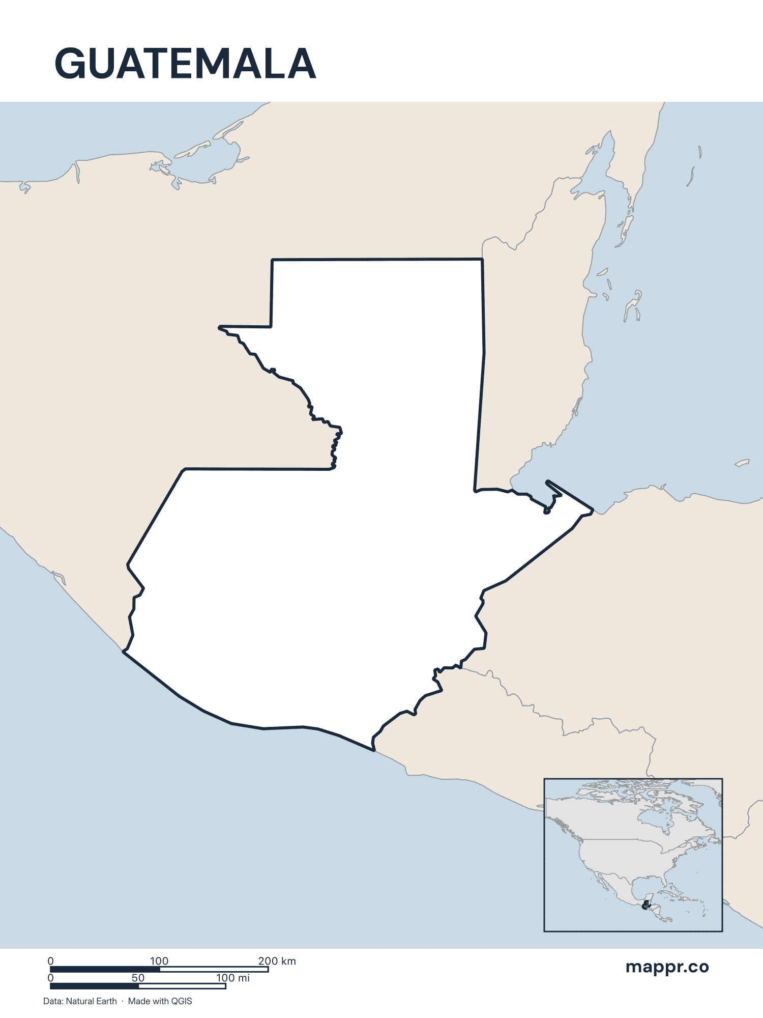 Guatemala Maps — Free Printable Maps of Guatemala | Mappr