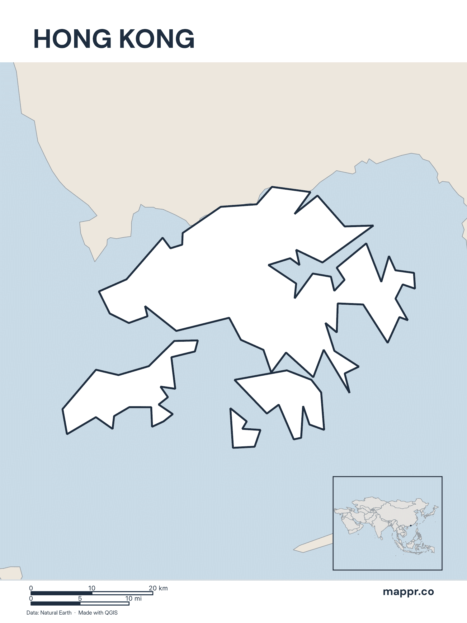 Hong Kong Maps — Free Printable Maps of Hong Kong | Mappr