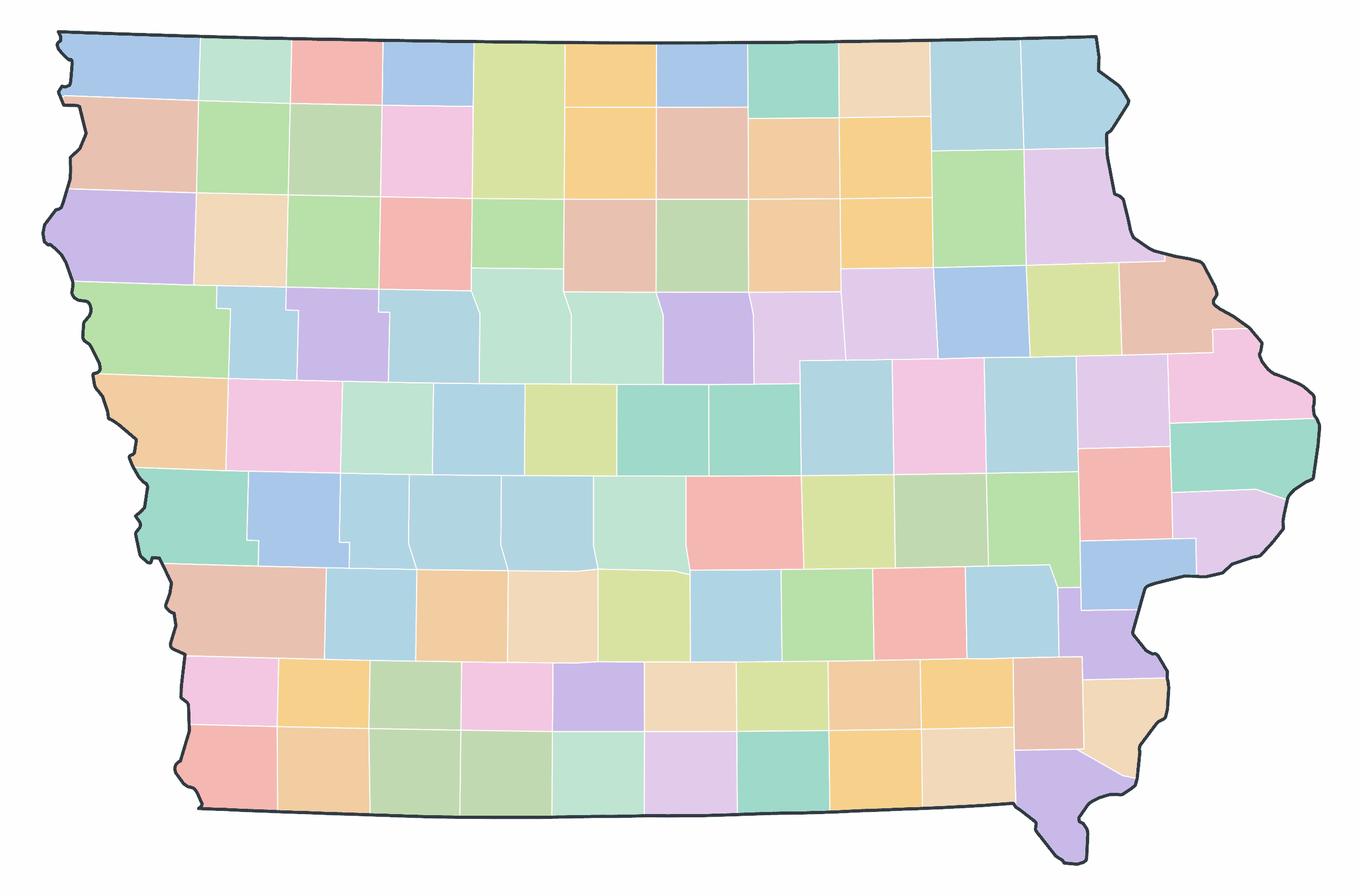 Iowa Blank Maps