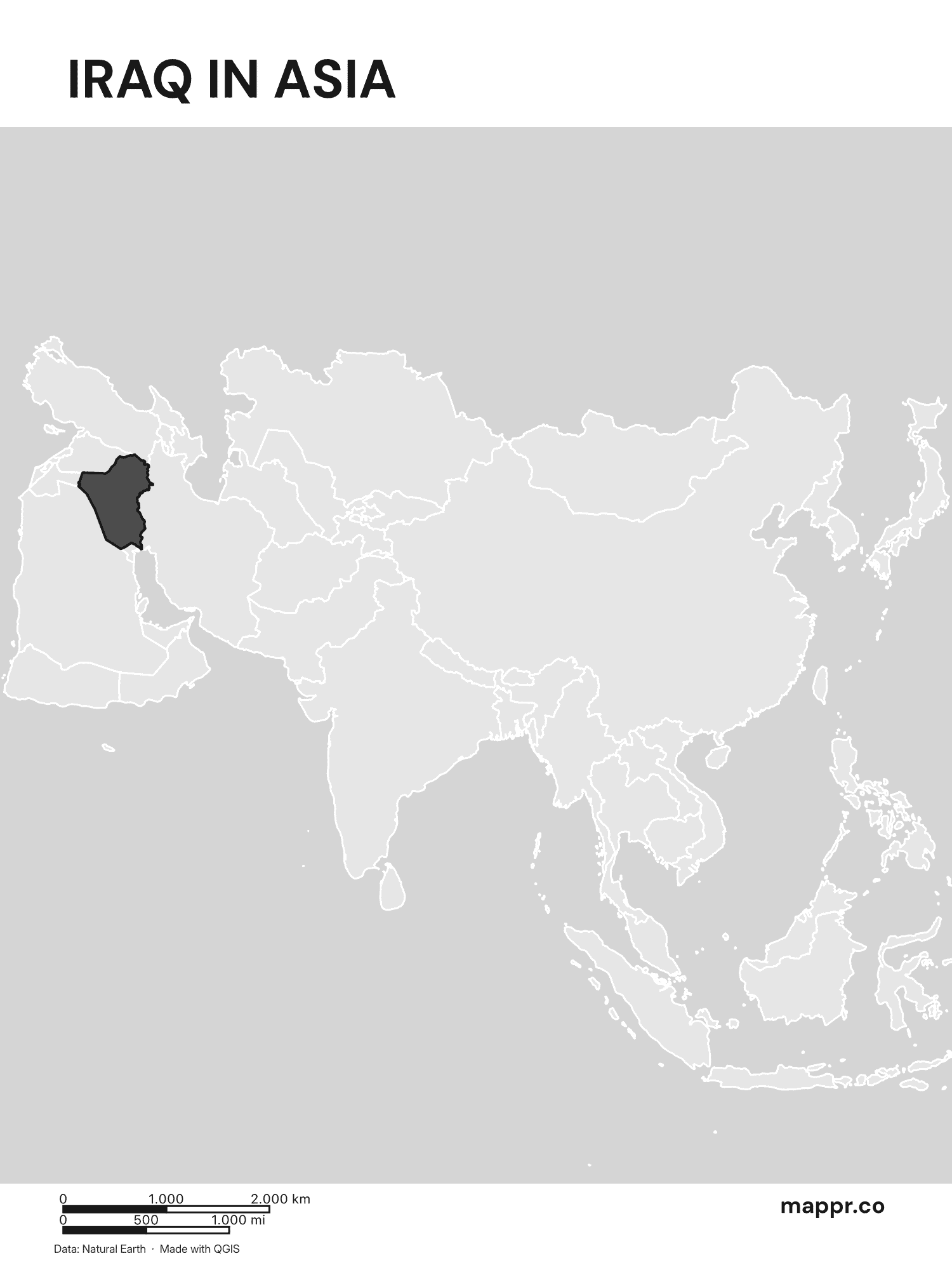 Iraq Maps — Free Printable Maps of Iraq | Mappr