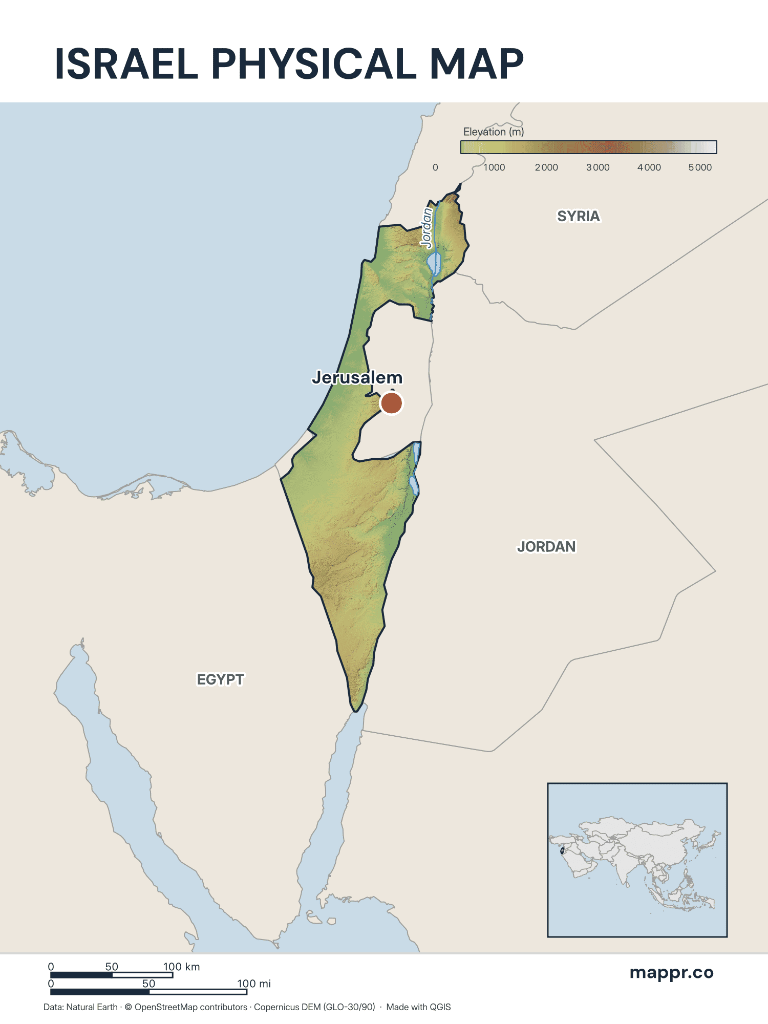 Israel Maps Free Printable Maps Of Israel Mappr Israel Capital Location Map With Raster 
