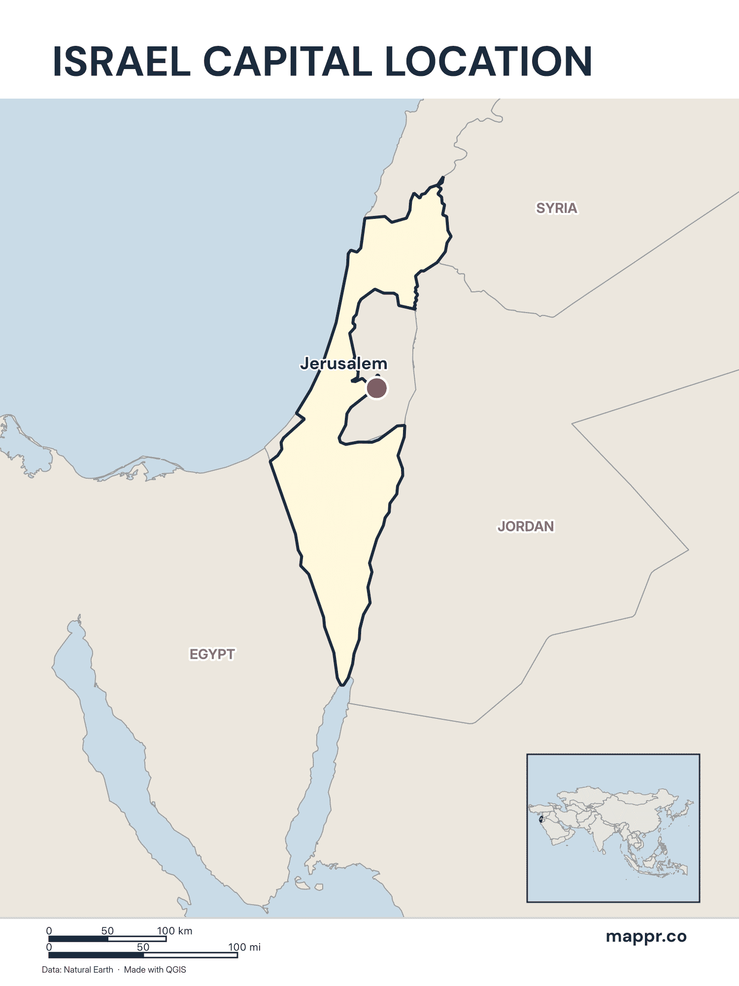 Israel Maps — Free Printable Maps of Israel | Mappr