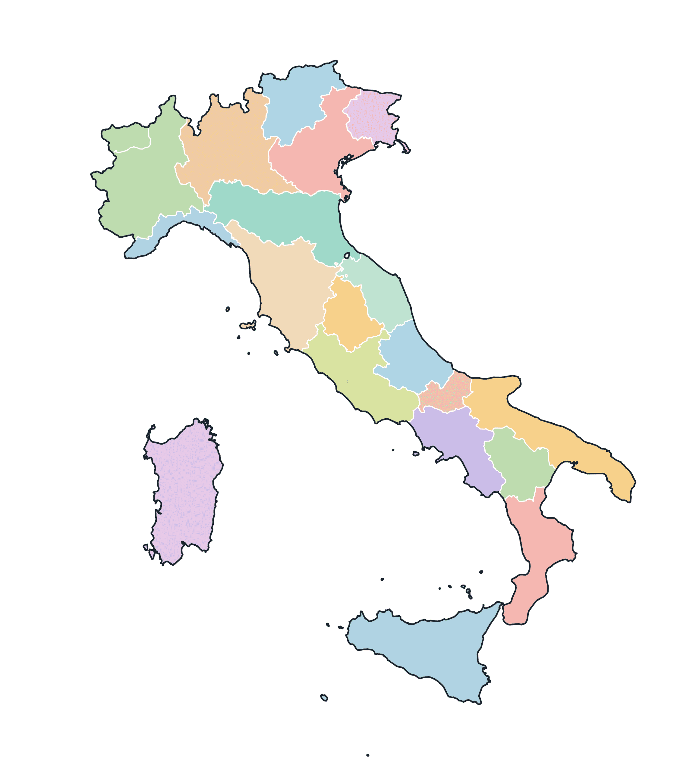 Italy Blank Maps