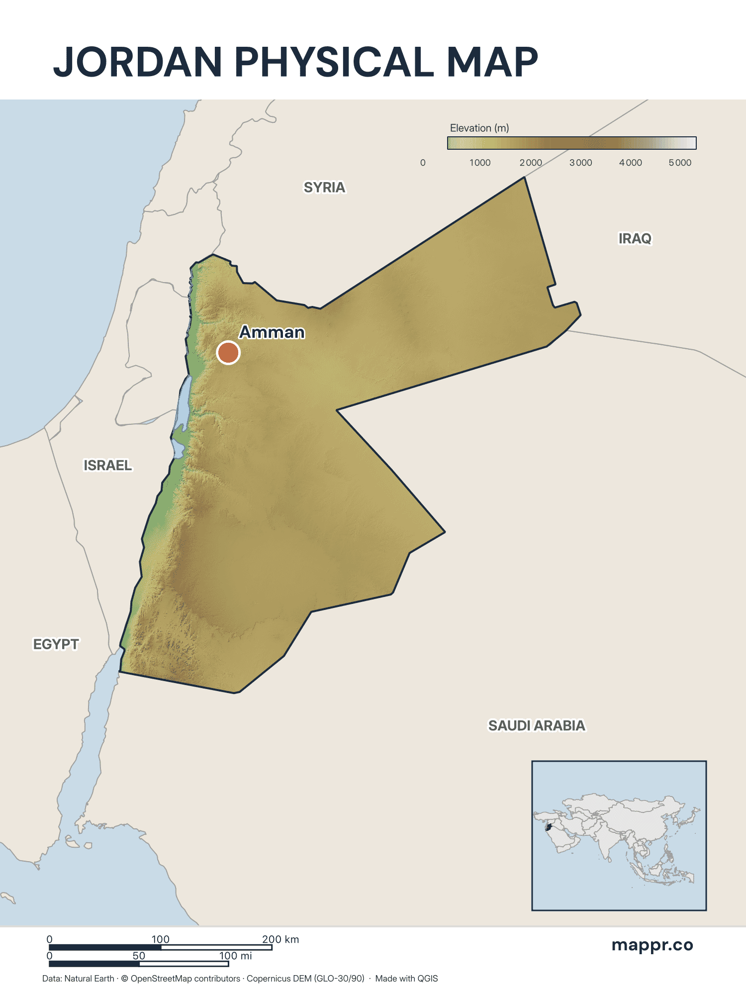 Jordan Maps — Free Printable Maps of Jordan | Mappr