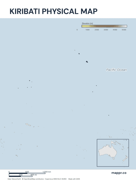 Kitibati Map Kiribati Maps — Free Printable Maps of Kiribati | Mappr