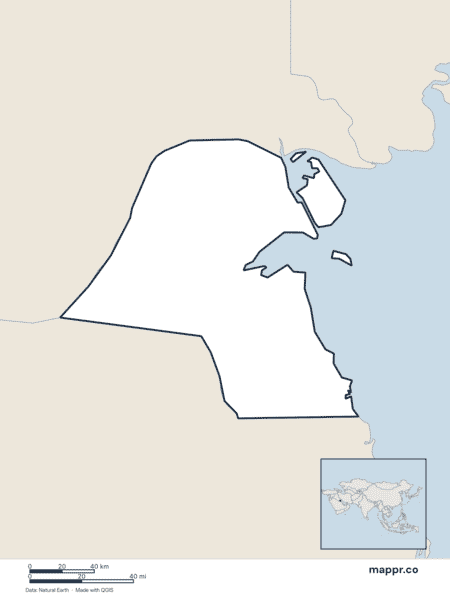 Kuwait Map Modme Kuwait Maps — Free Printable Maps of Kuwait | Mappr