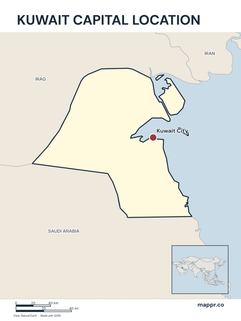 Kuwait Fcdo Map Kuwait Maps — Free Printable Maps of Kuwait | Mappr