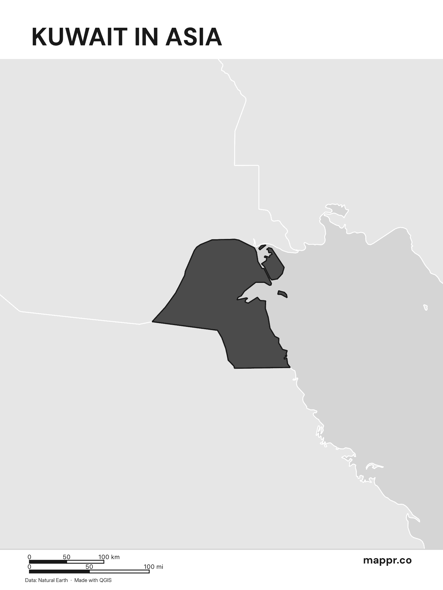 Kuwait Maps — Free Printable Maps of Kuwait | Mappr