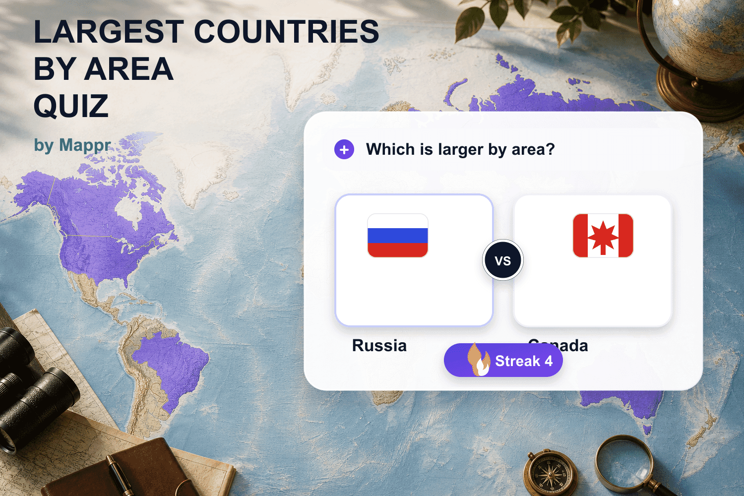 Largest Countries by Area Quiz