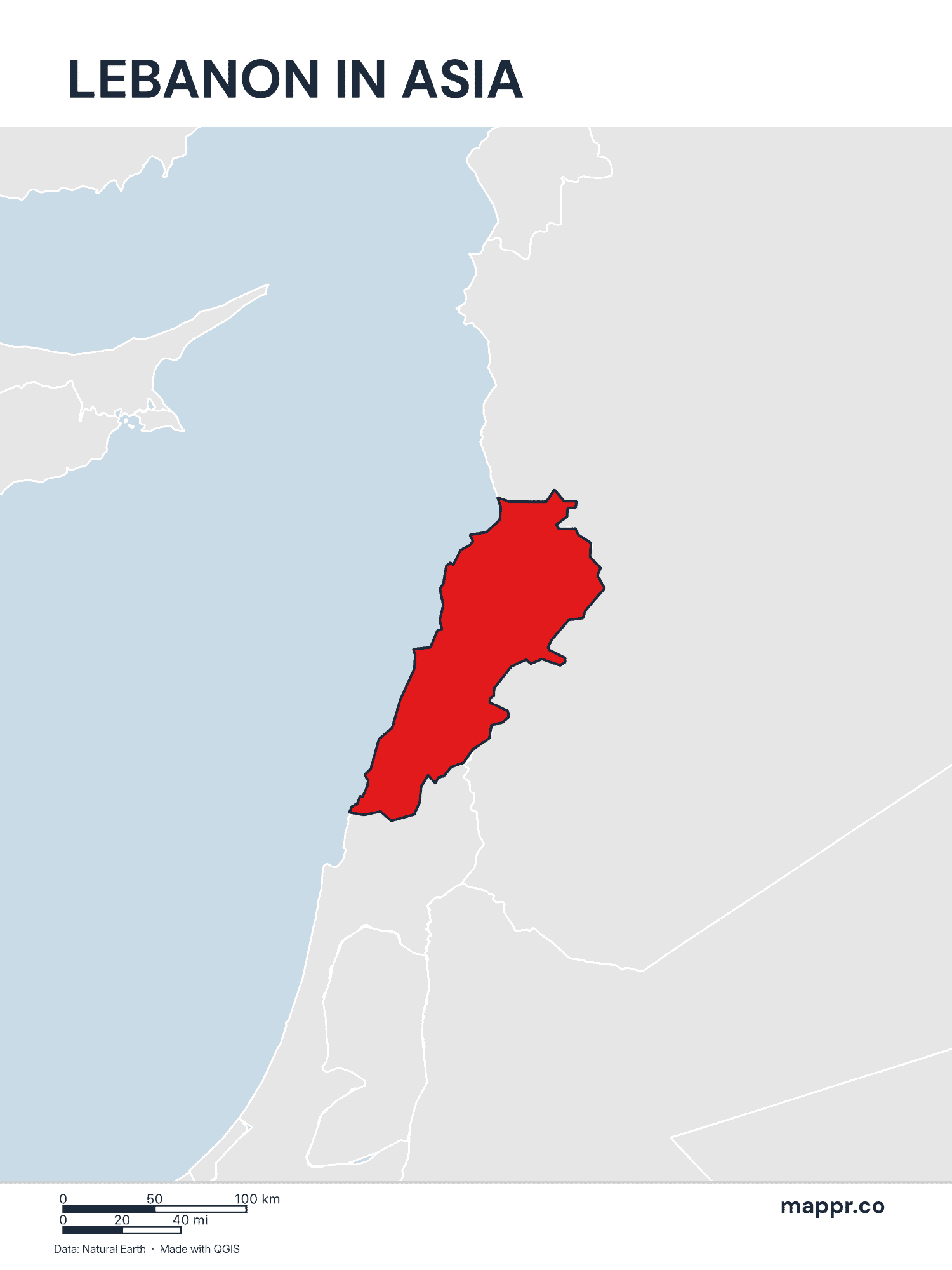 Lebanon Maps — Free Printable Maps of Lebanon | Mappr