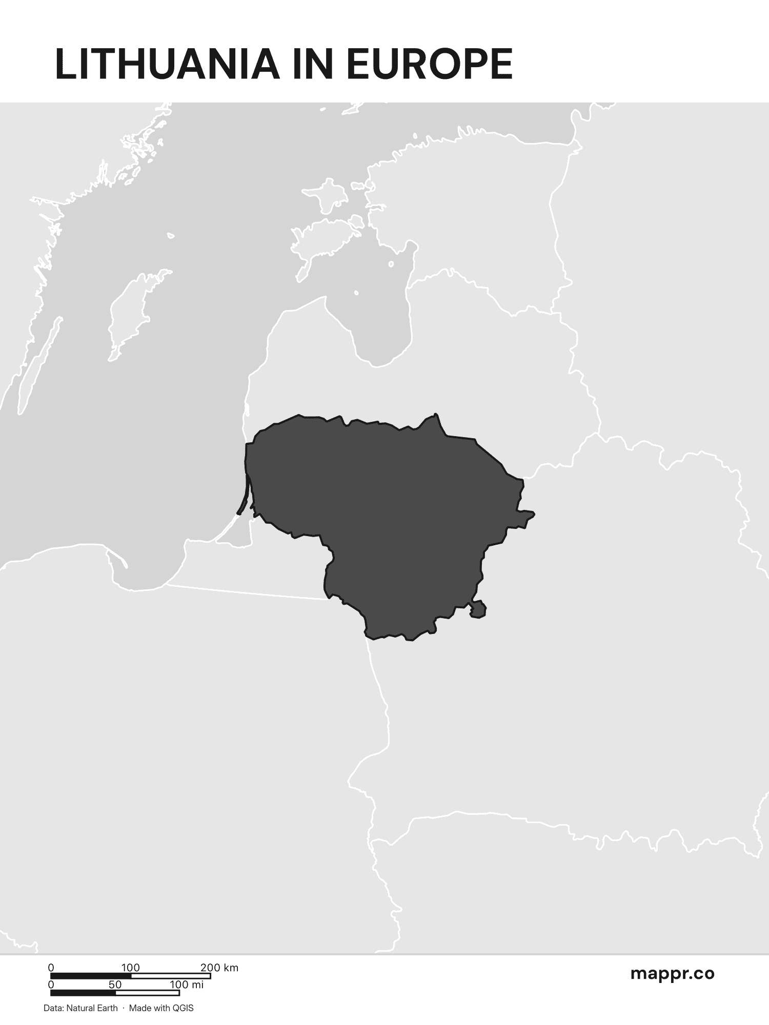 Lithuania Postcode Examples Lithuania Maps — Free Printable Maps of Lithuania | Mappr