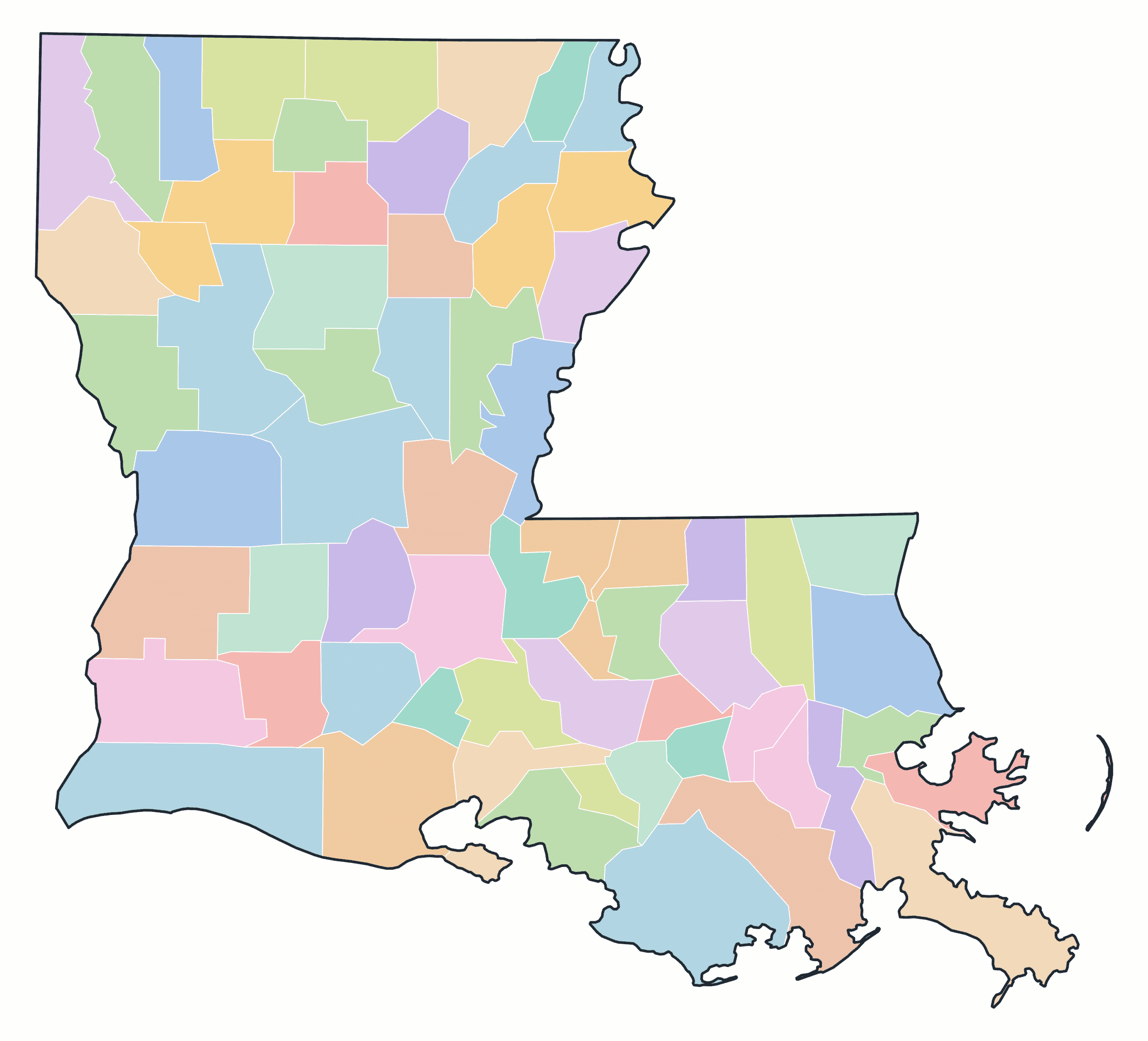 Louisiana Blank Maps