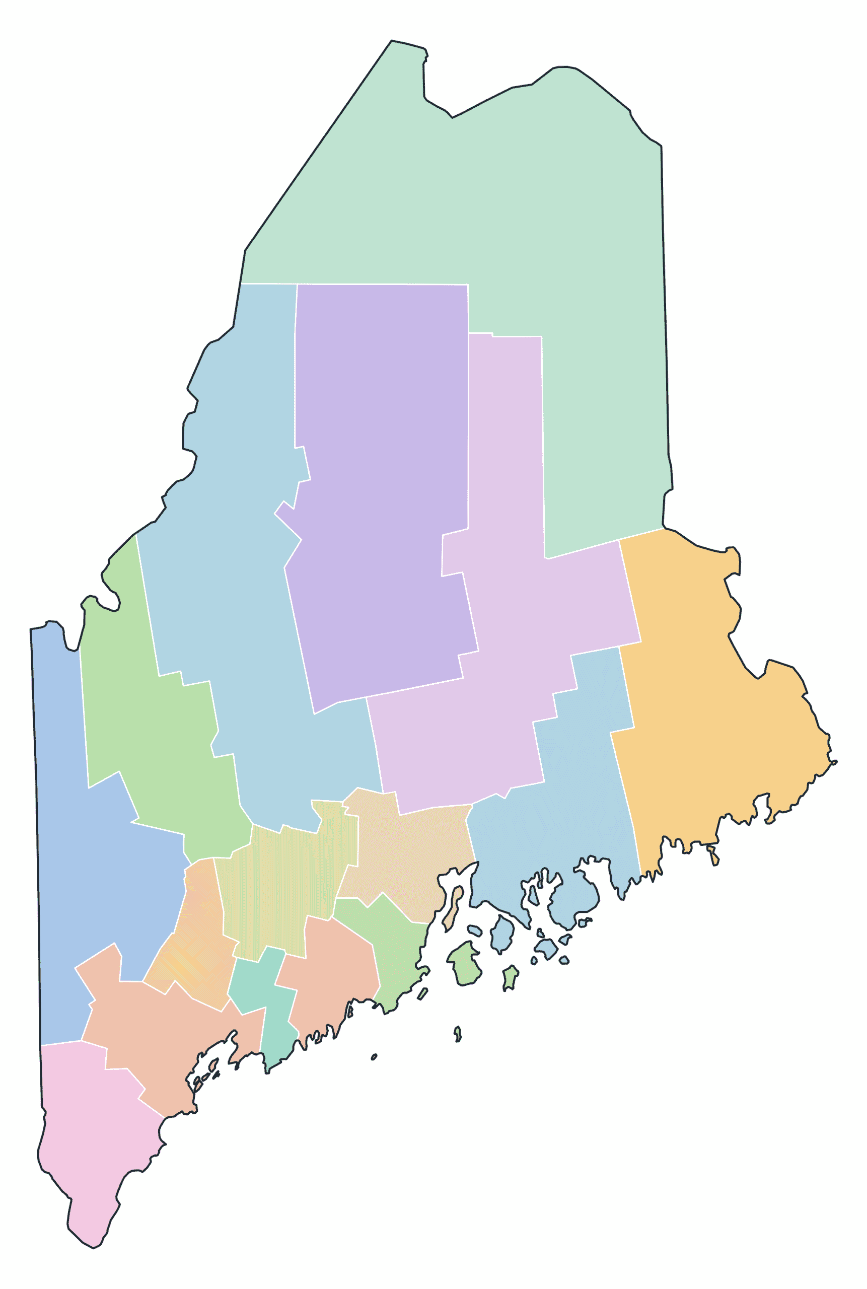 Maine Blank Maps