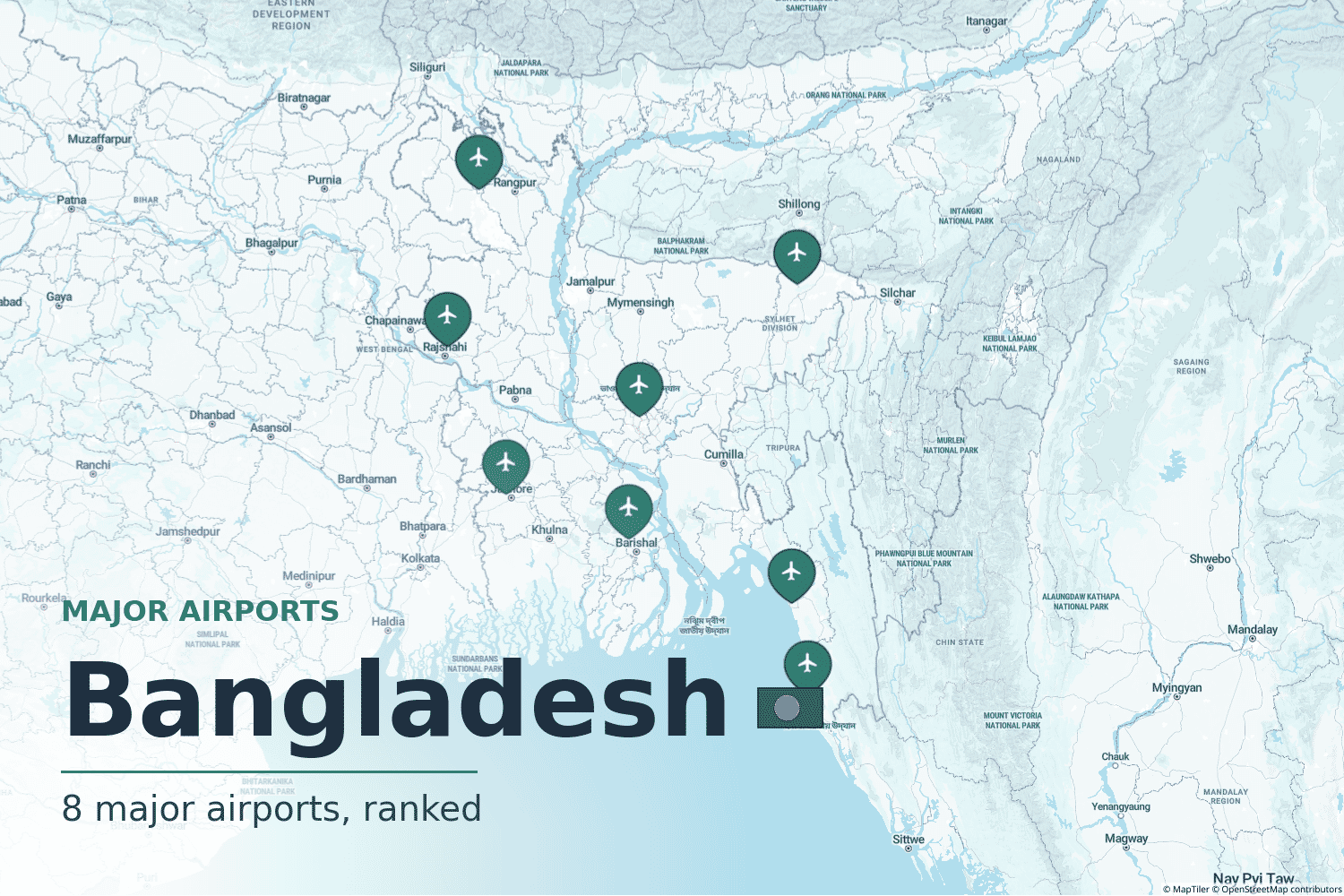 Major Airports in Bangladesh